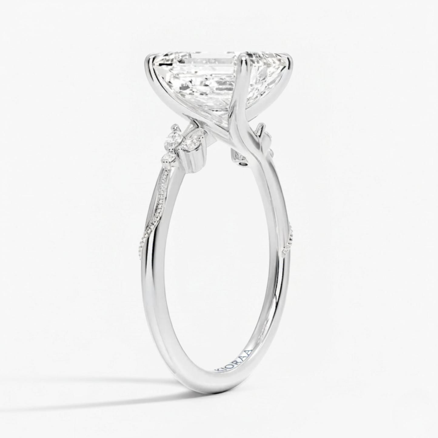 Emerald Shape Vintage  Engagement Ring