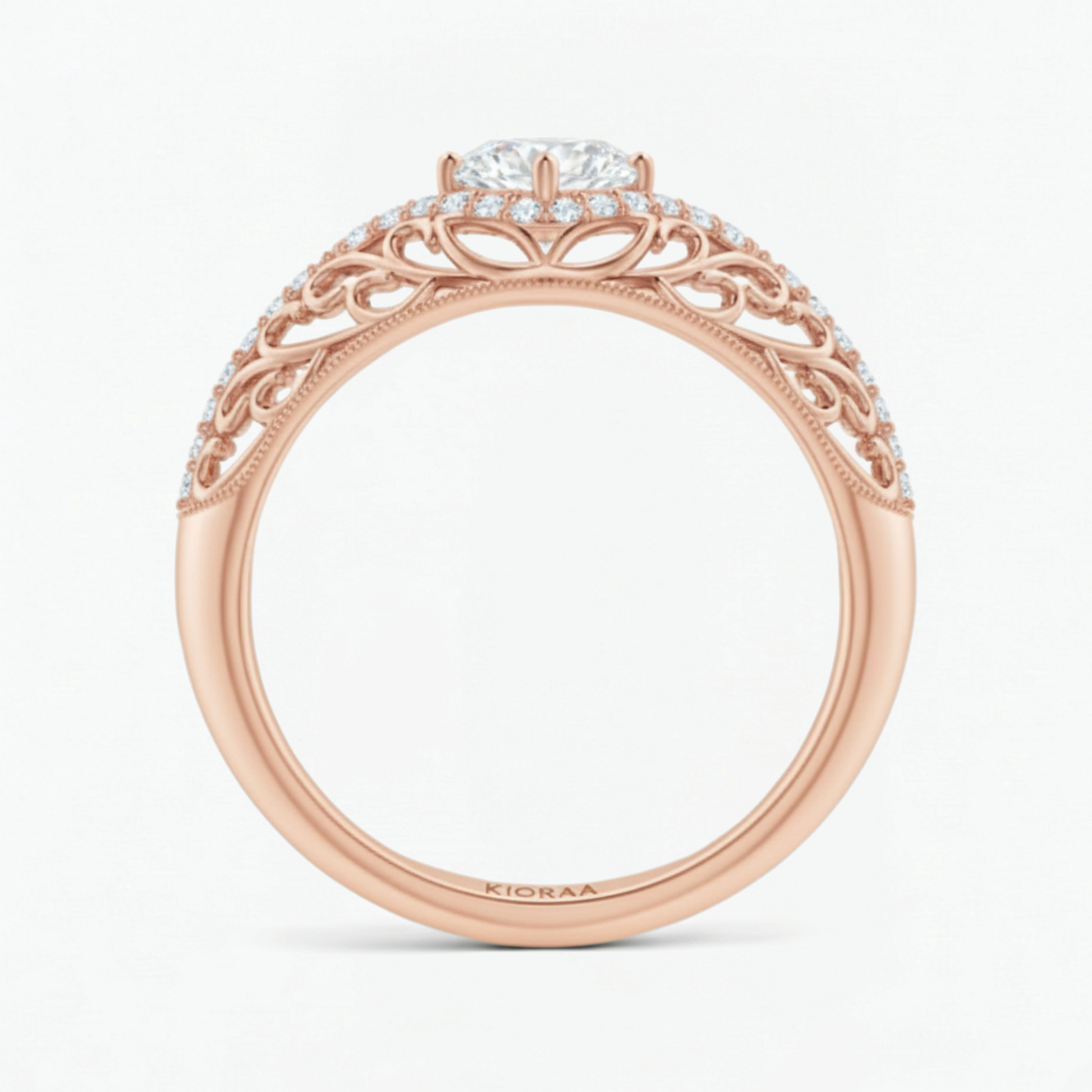 Round Shape Lab Grown Diamond Vintage Engagement Ring