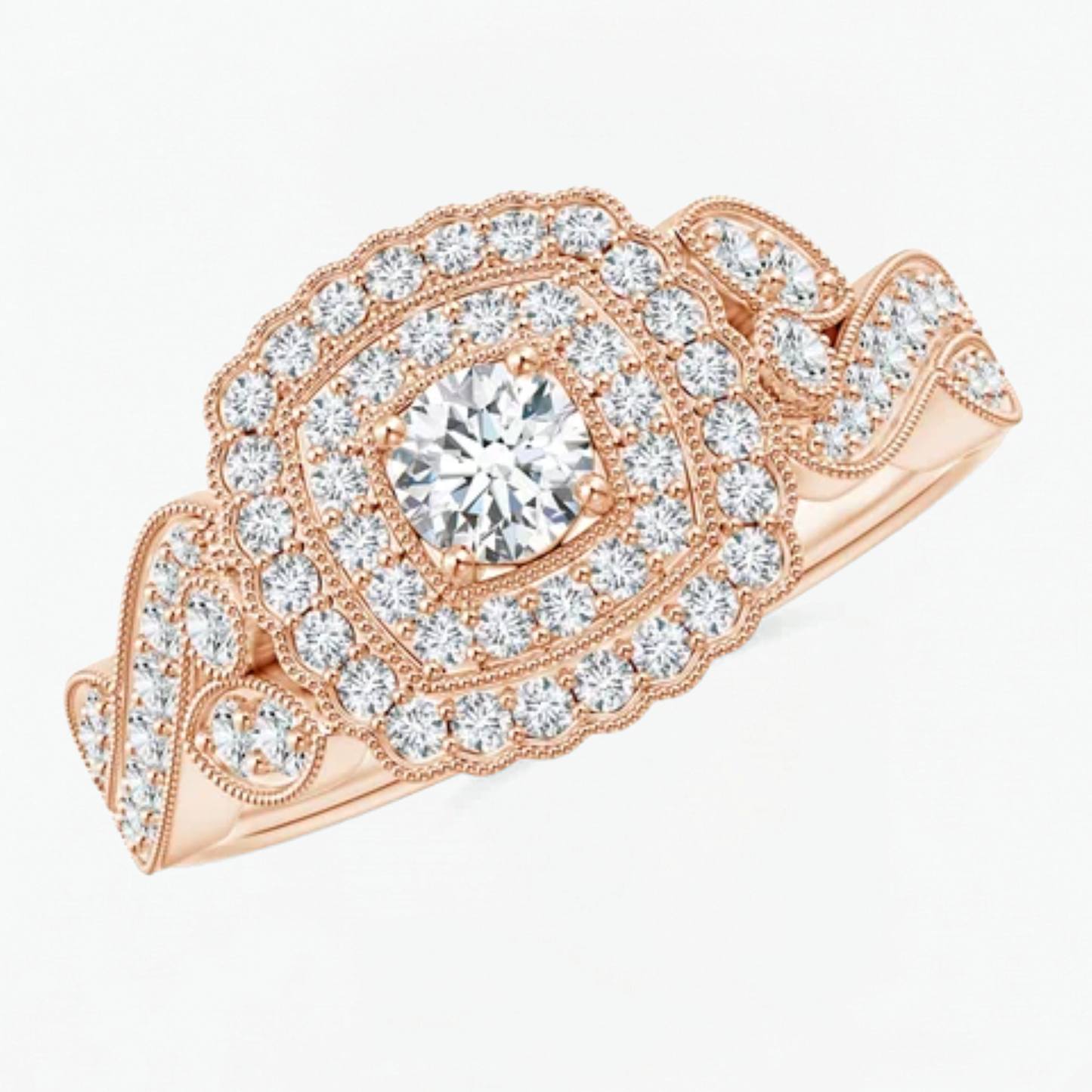 Vintage Double Halo Engagement Ring