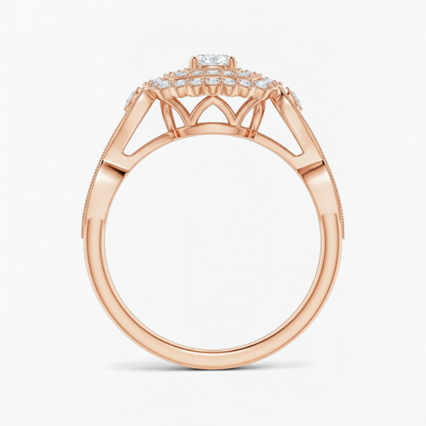 Vintage Double Halo Engagement Ring