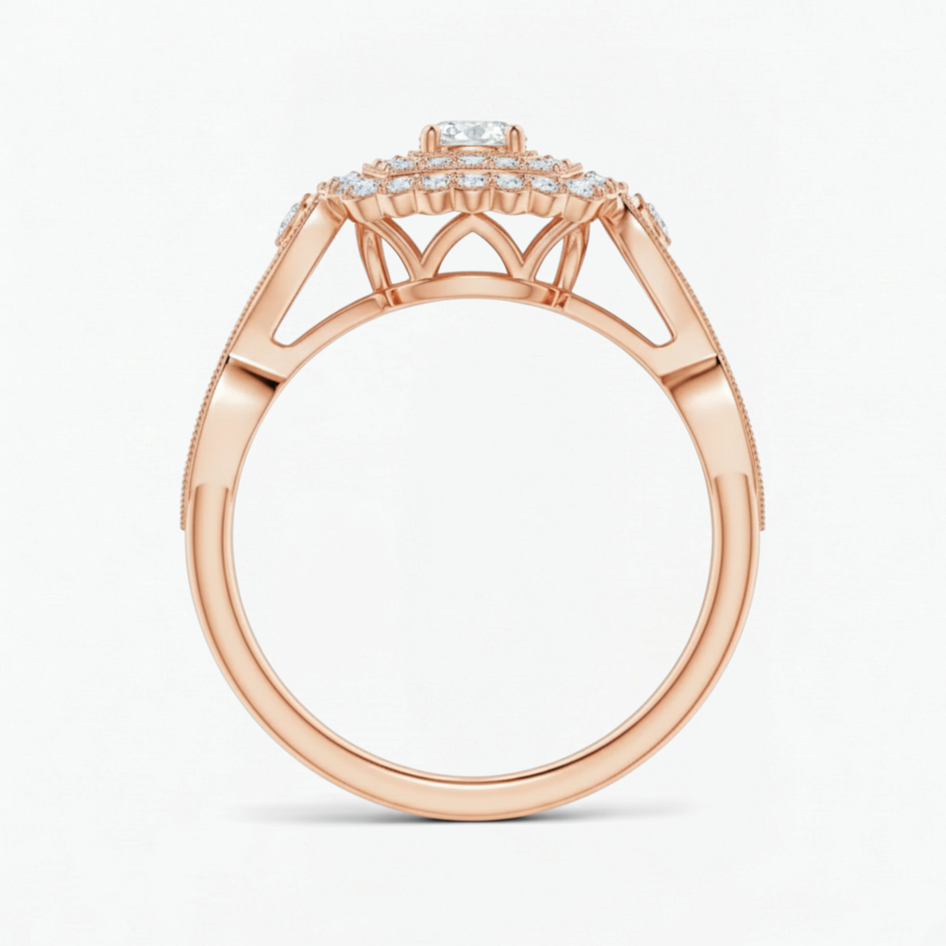 Vintage Double Halo Engagement Ring