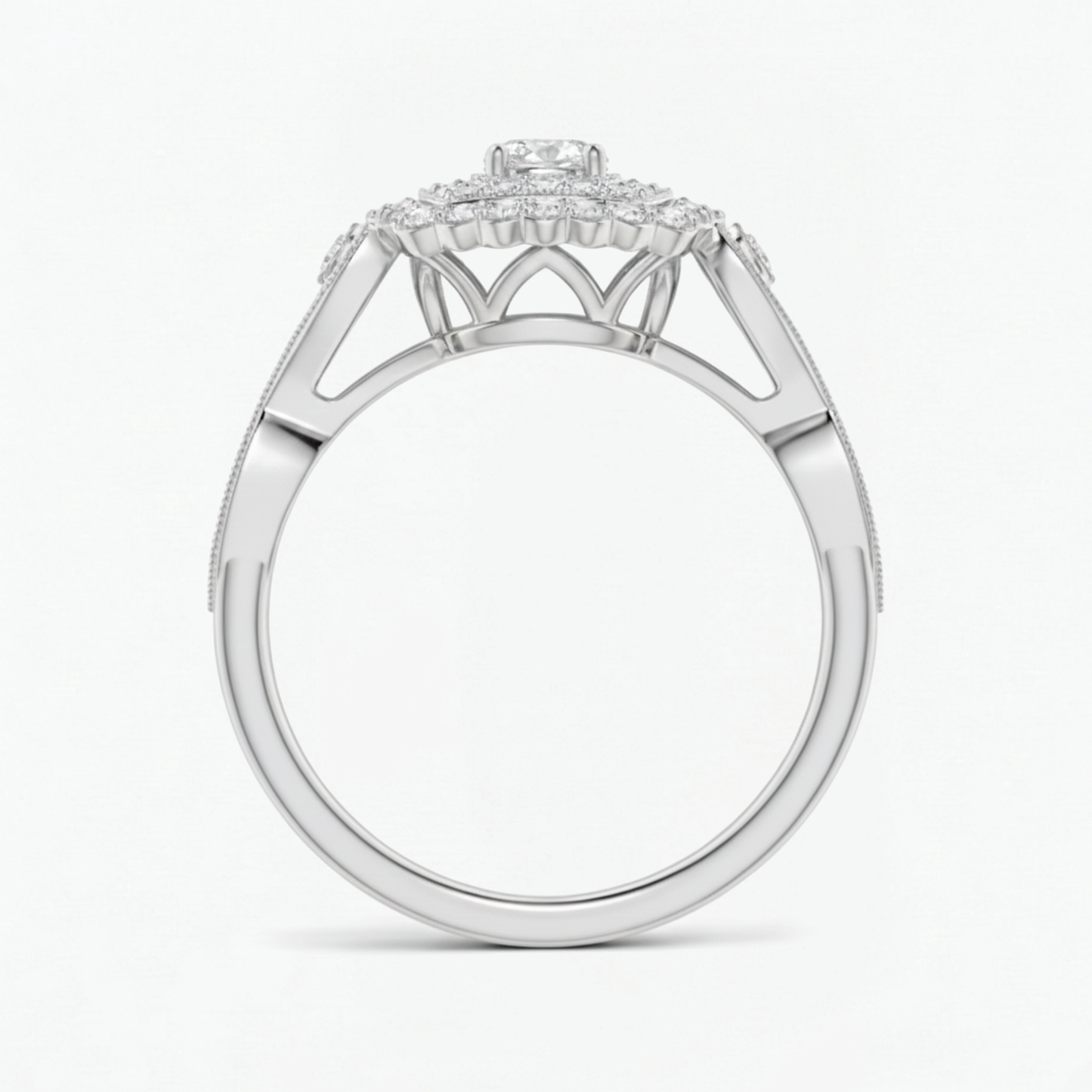 Vintage Double Halo Engagement Ring