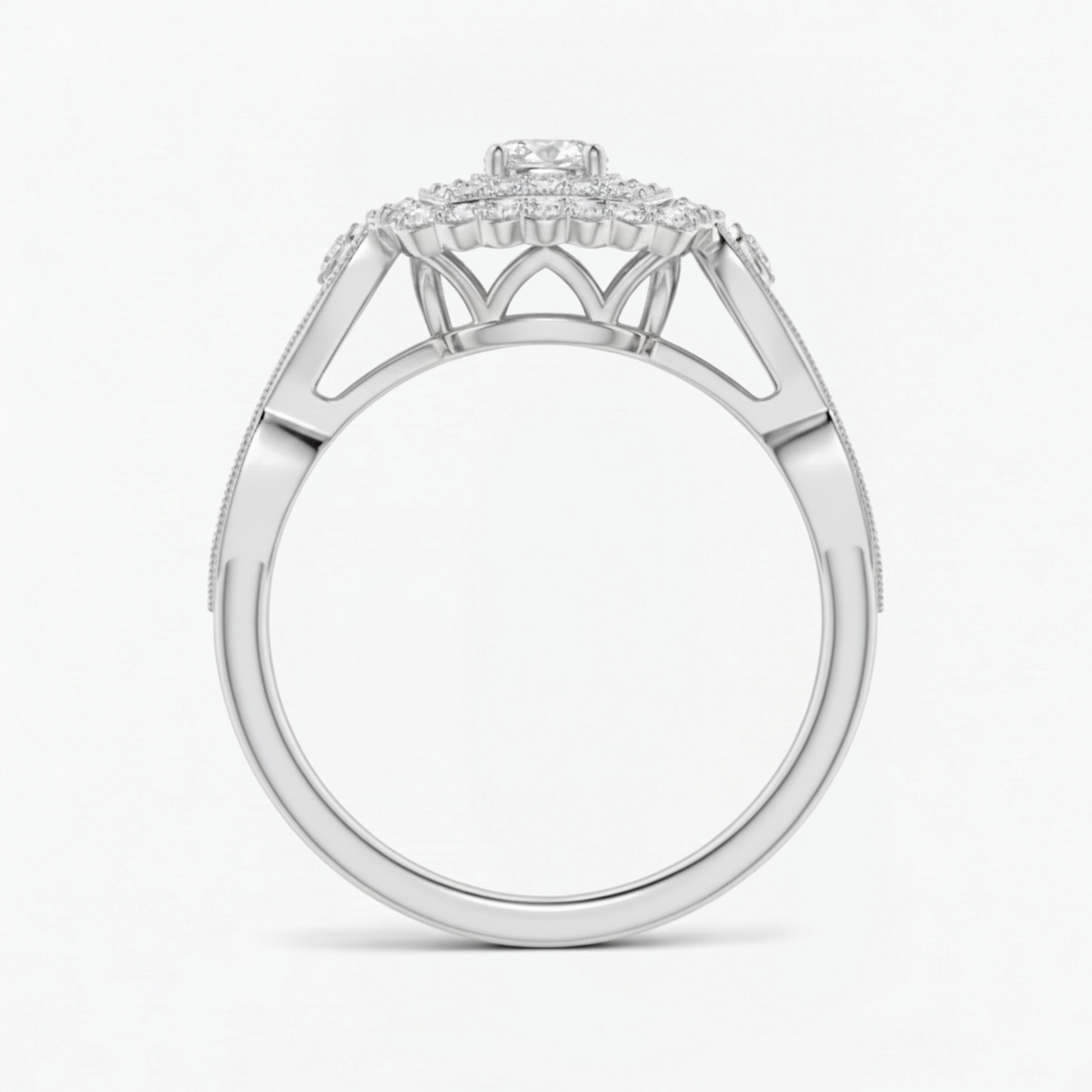 Vintage Double Halo Engagement Ring