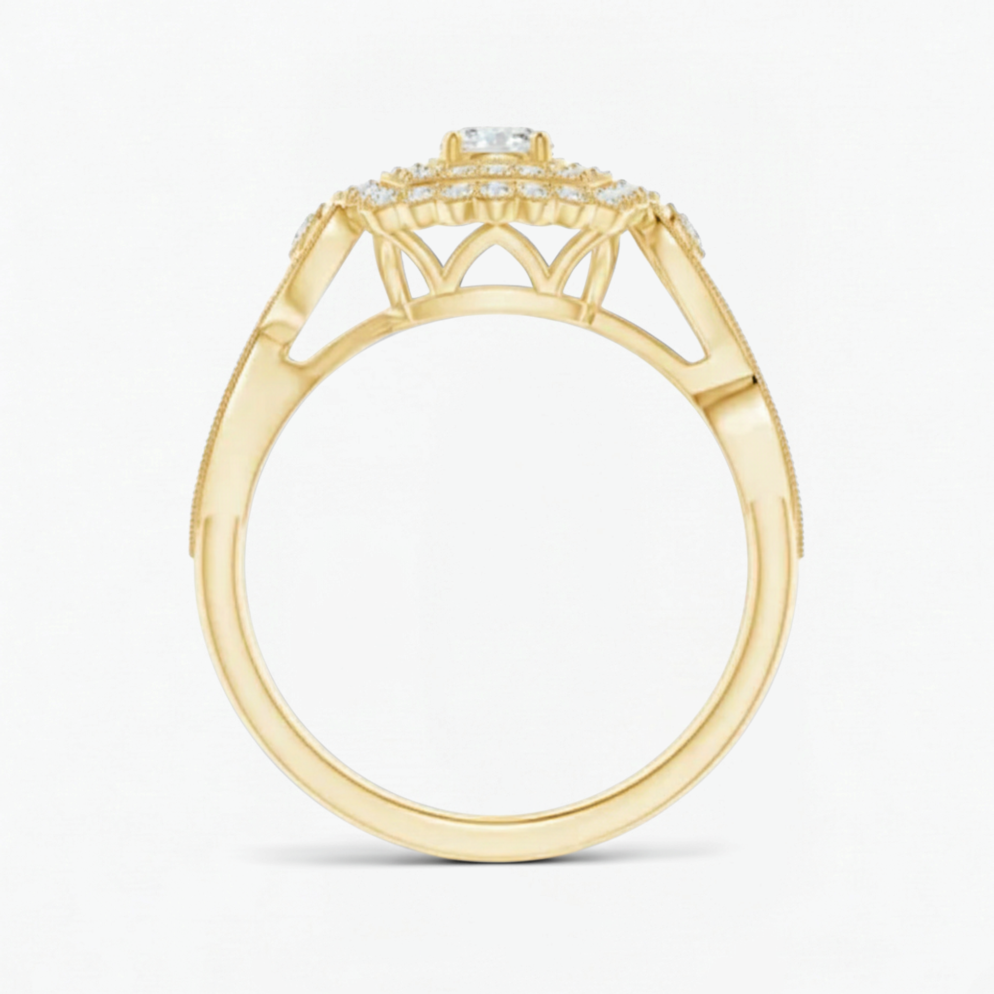 Vintage Double Halo Engagement Ring
