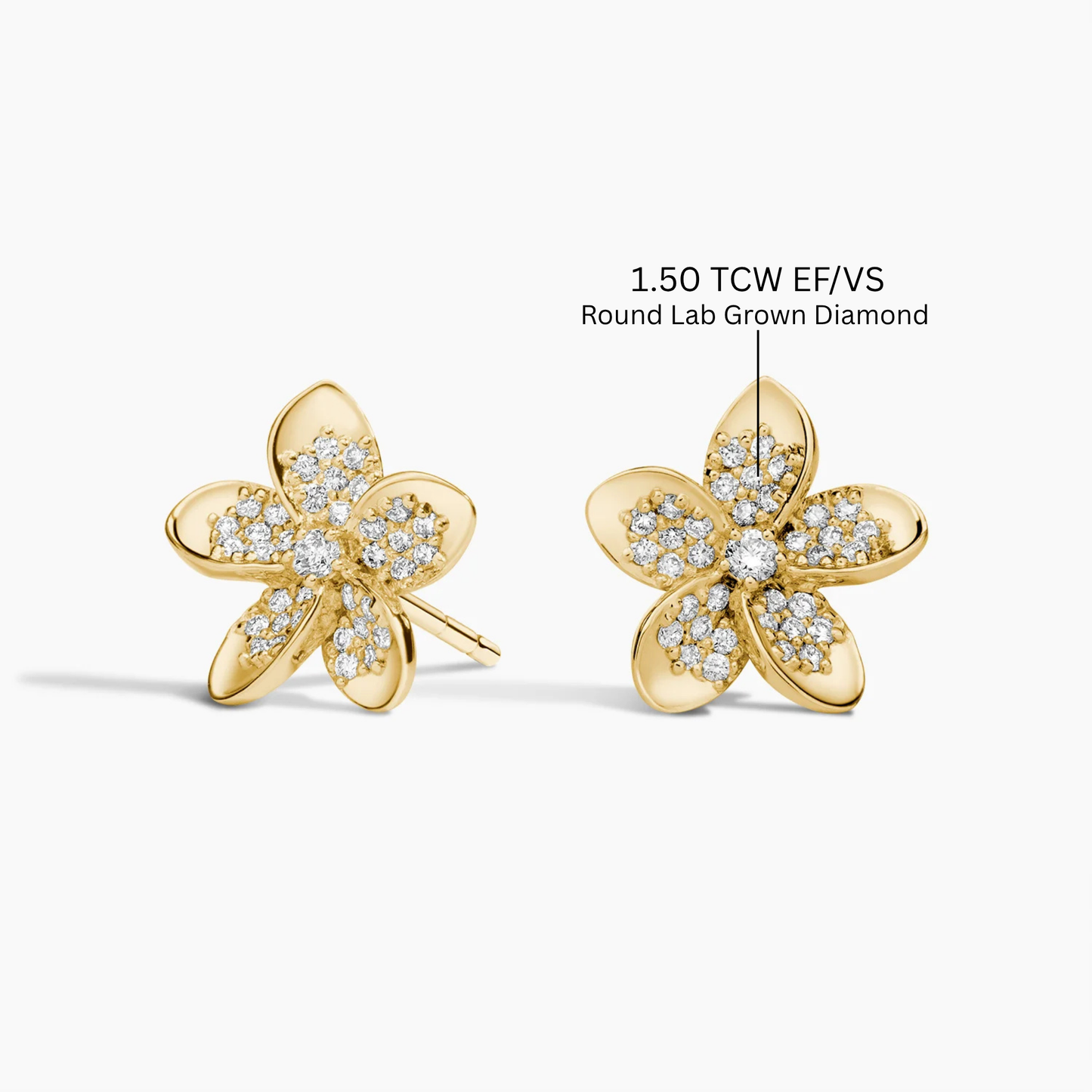 Radiant Plumeria Diamond Studs