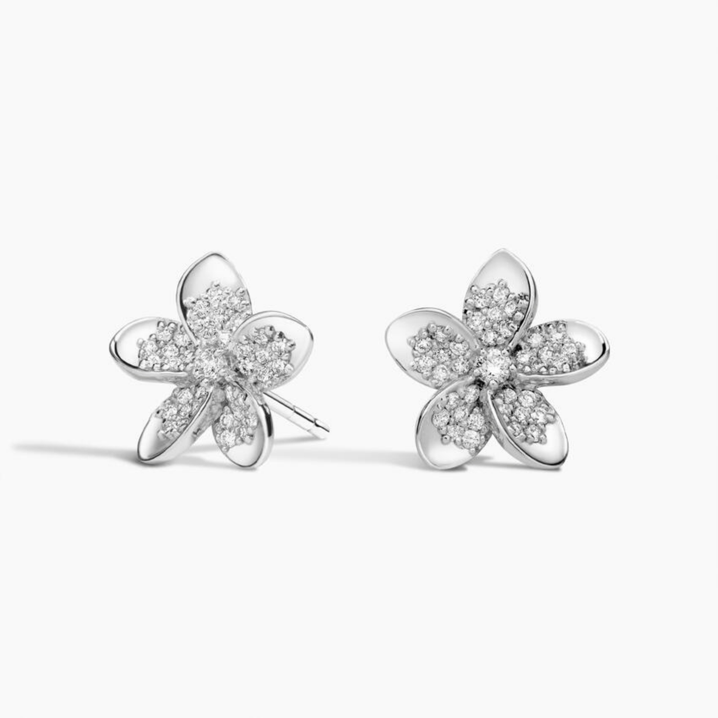 Radiant Plumeria Diamond Studs