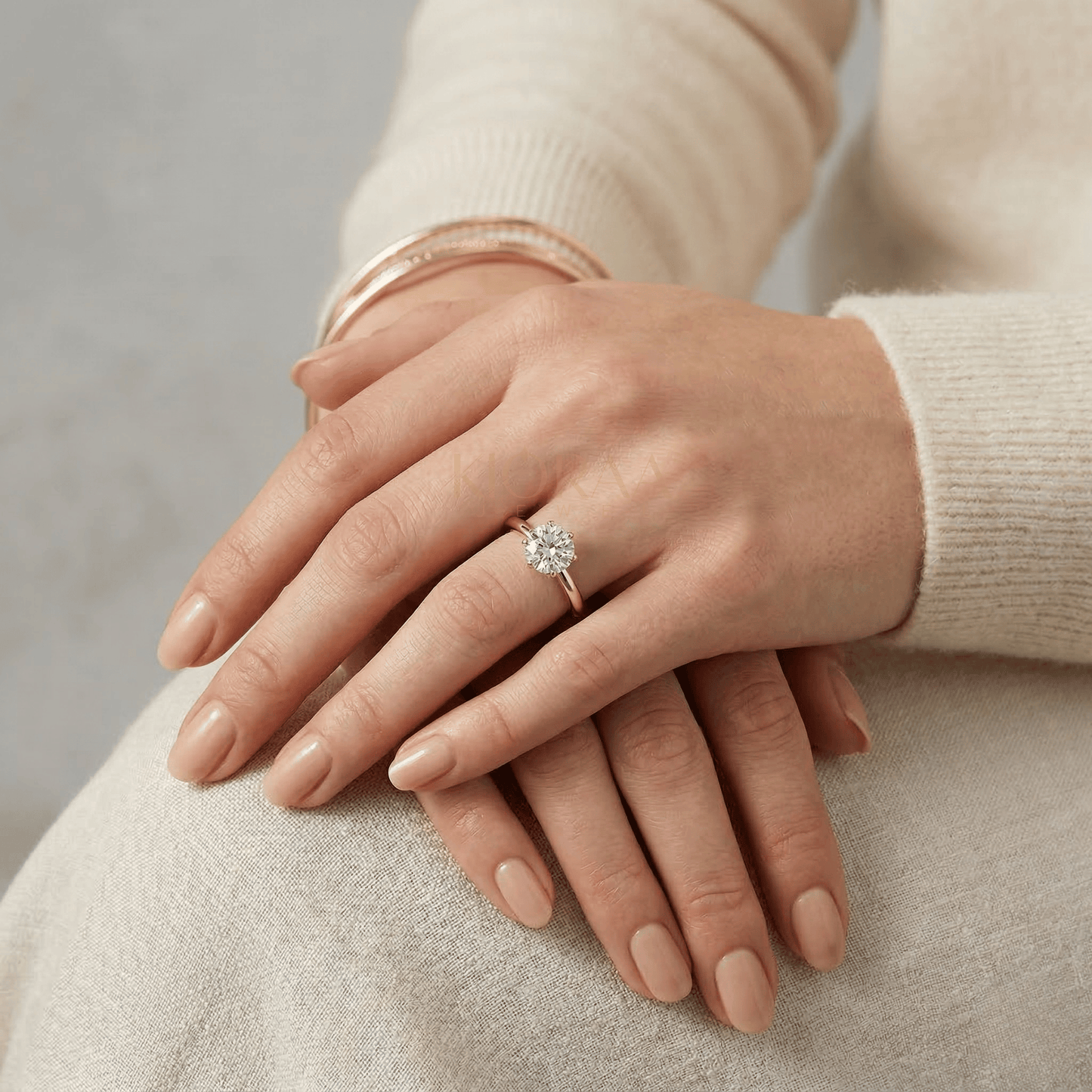 Classic Simple Round Six Prong Solitaire Engagement Ring