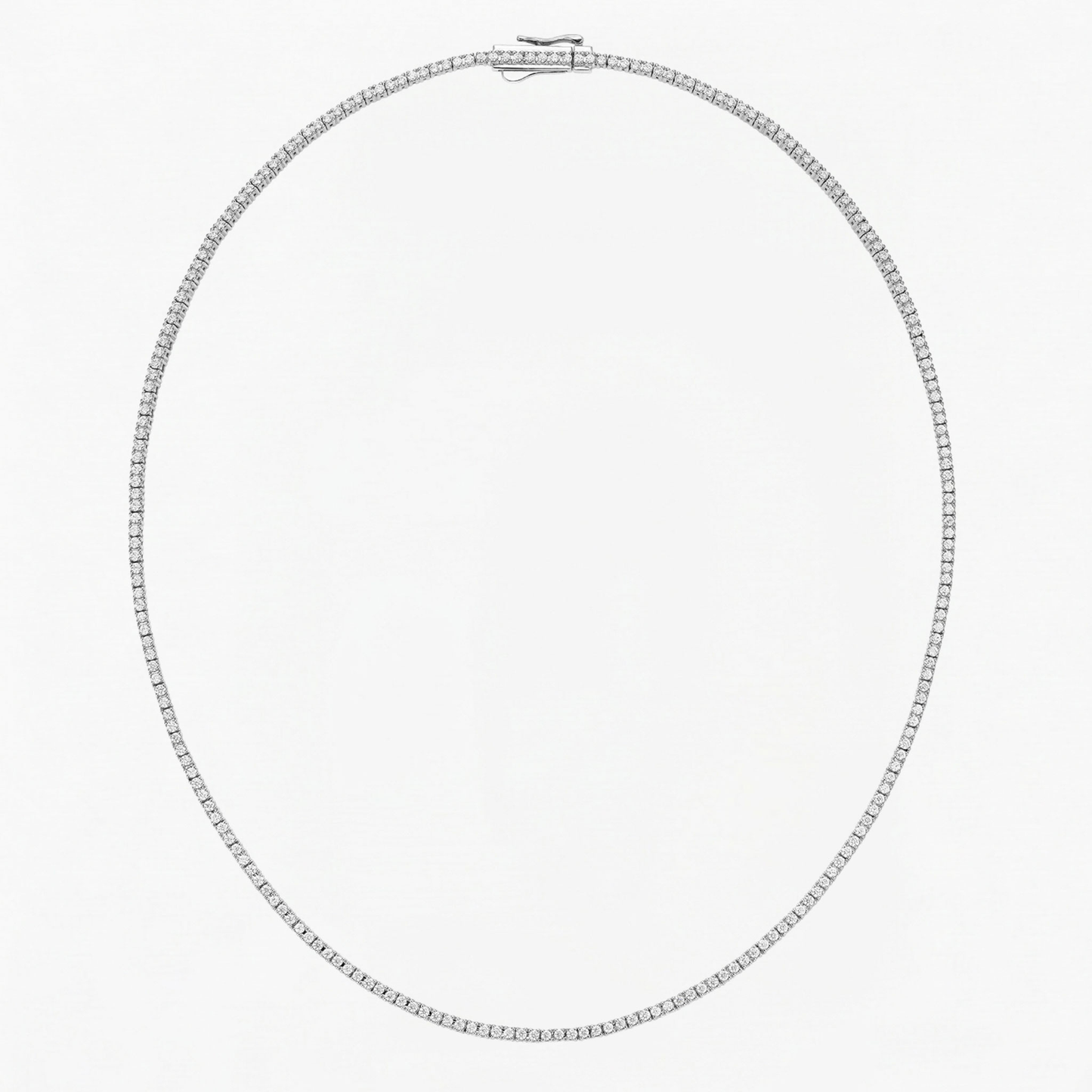 Four Prong Lab Diamond Tennis Necklace