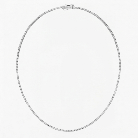 Four Prong Lab Diamond Tennis Necklace