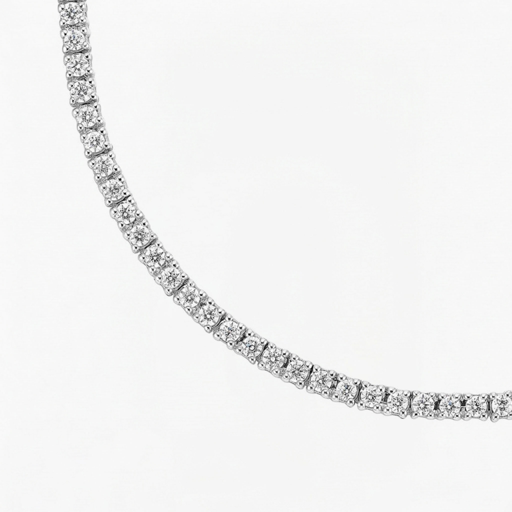 Four Prong Lab Diamond Tennis Necklace