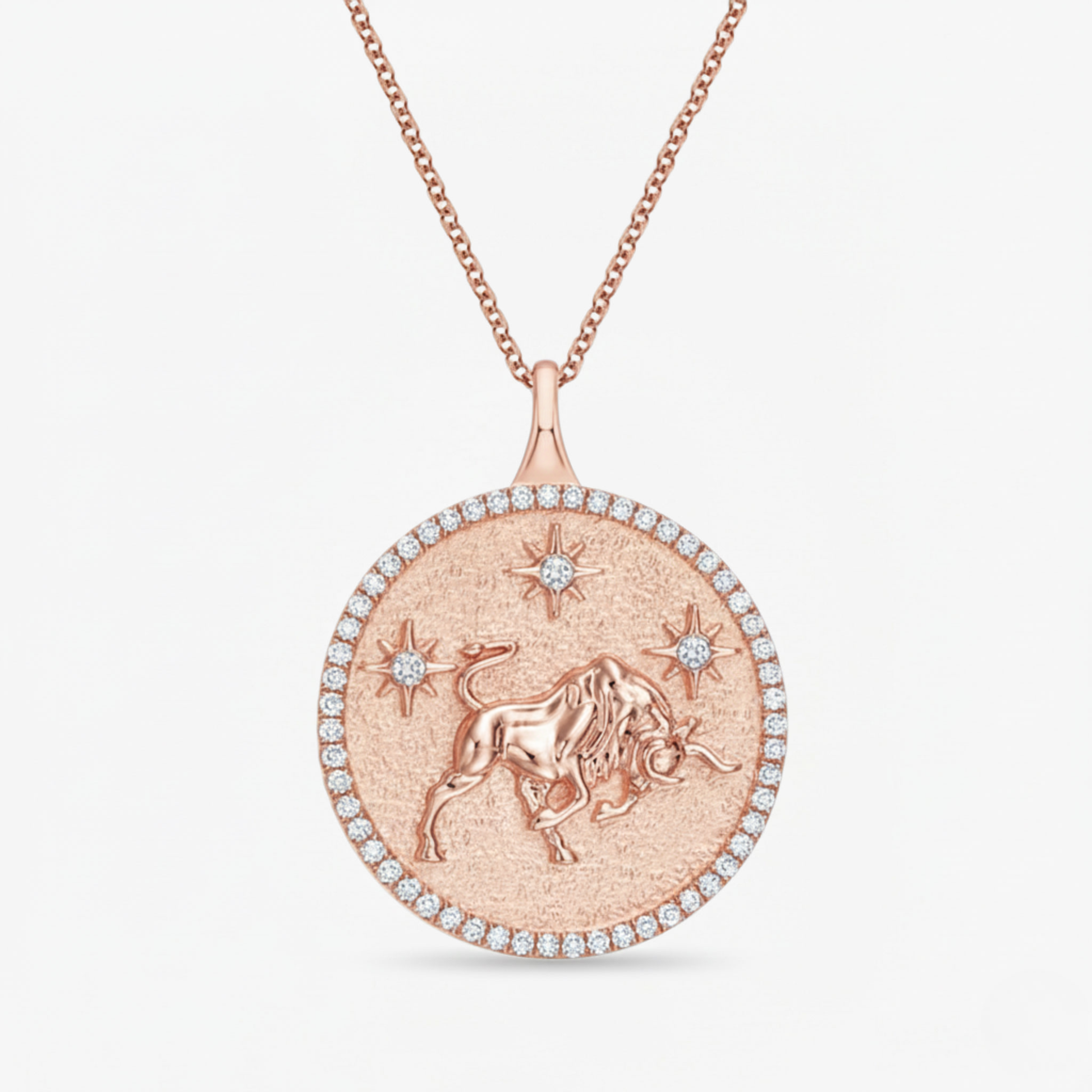 Taurus Zodiac Lab Diamond Necklace