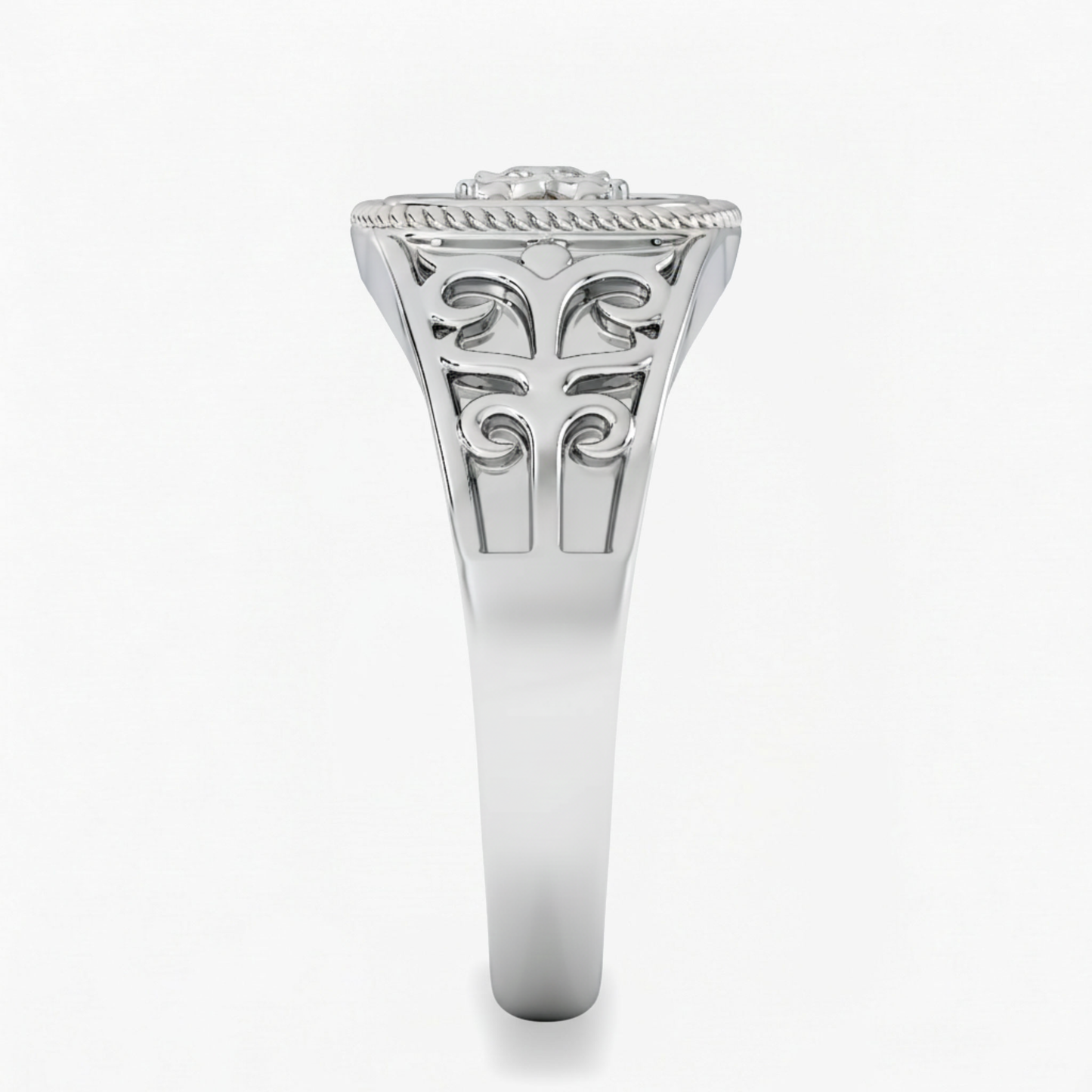 Leo Zodiac Lab Diamond Signet Ring