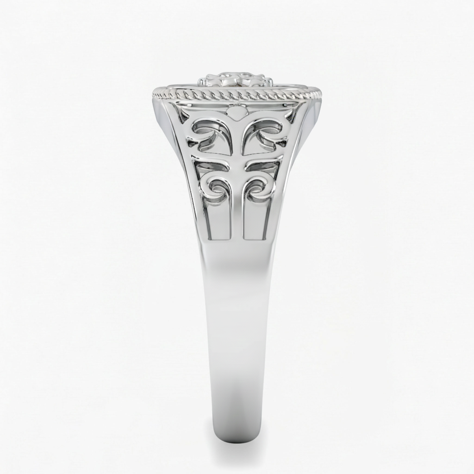 Leo Zodiac Lab Diamond Signet Ring