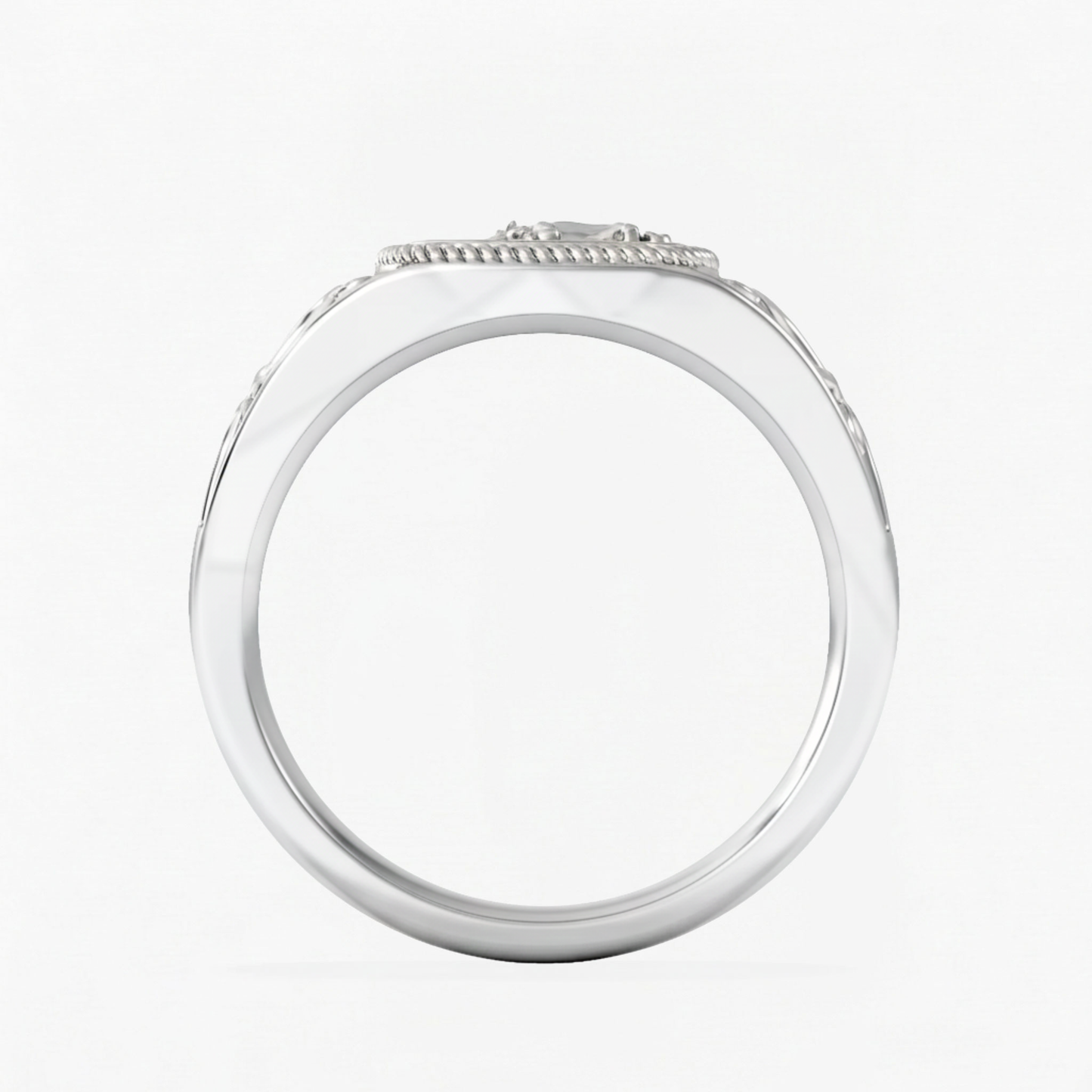 Leo Zodiac Lab Diamond Signet Ring