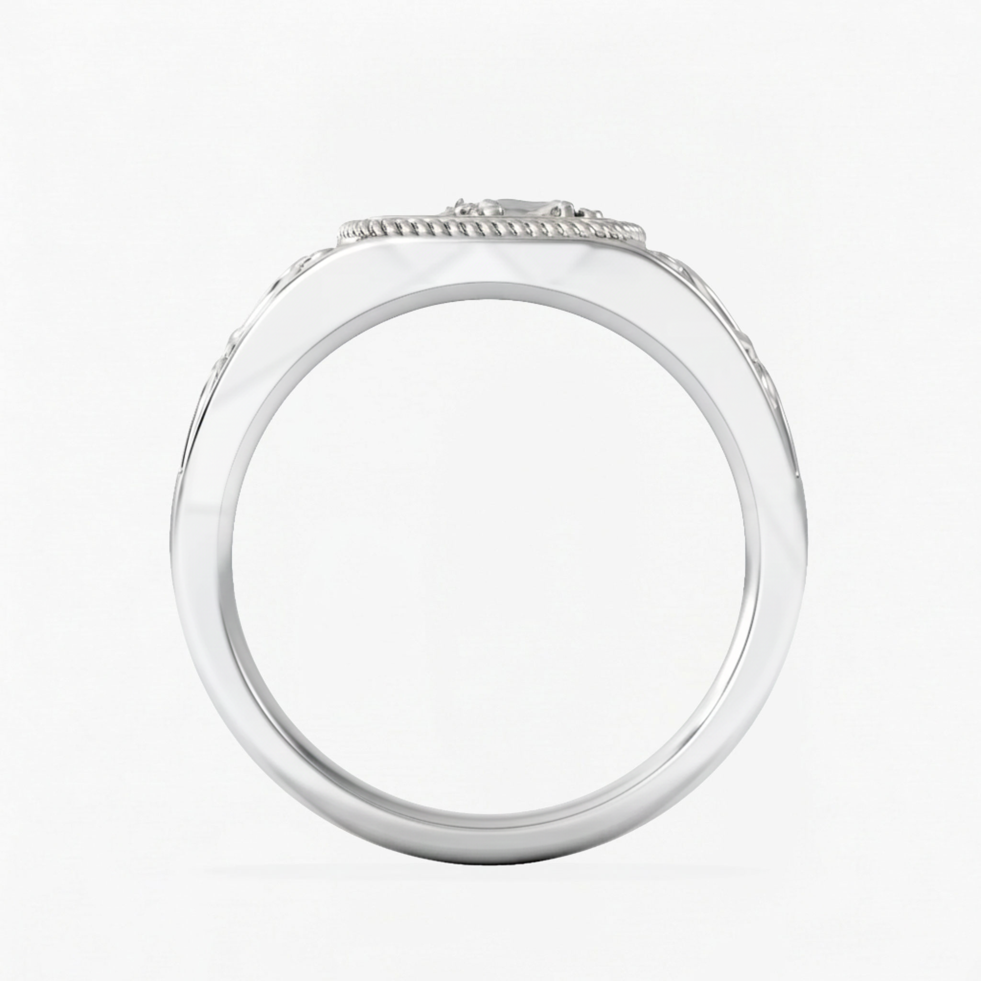 Leo Zodiac Lab Diamond Signet Ring