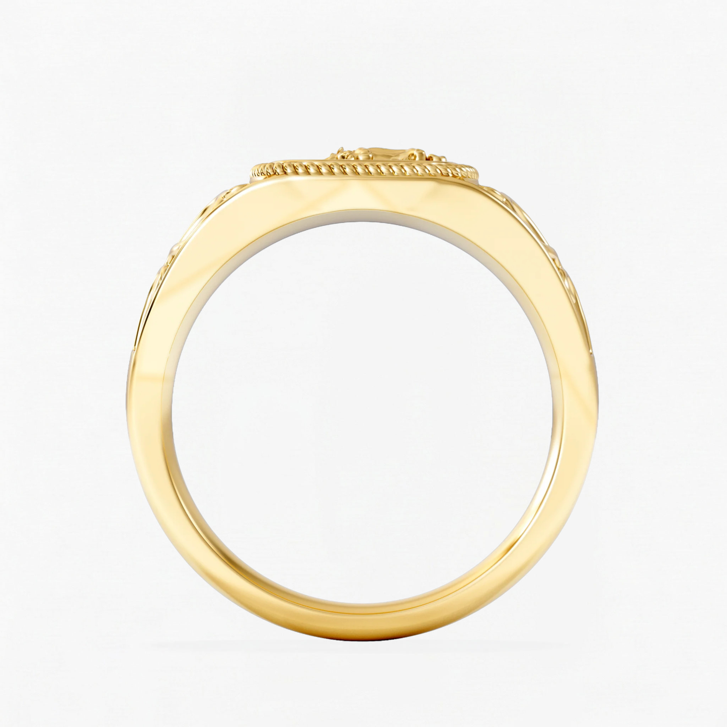 Leo Zodiac Lab Diamond Signet Ring