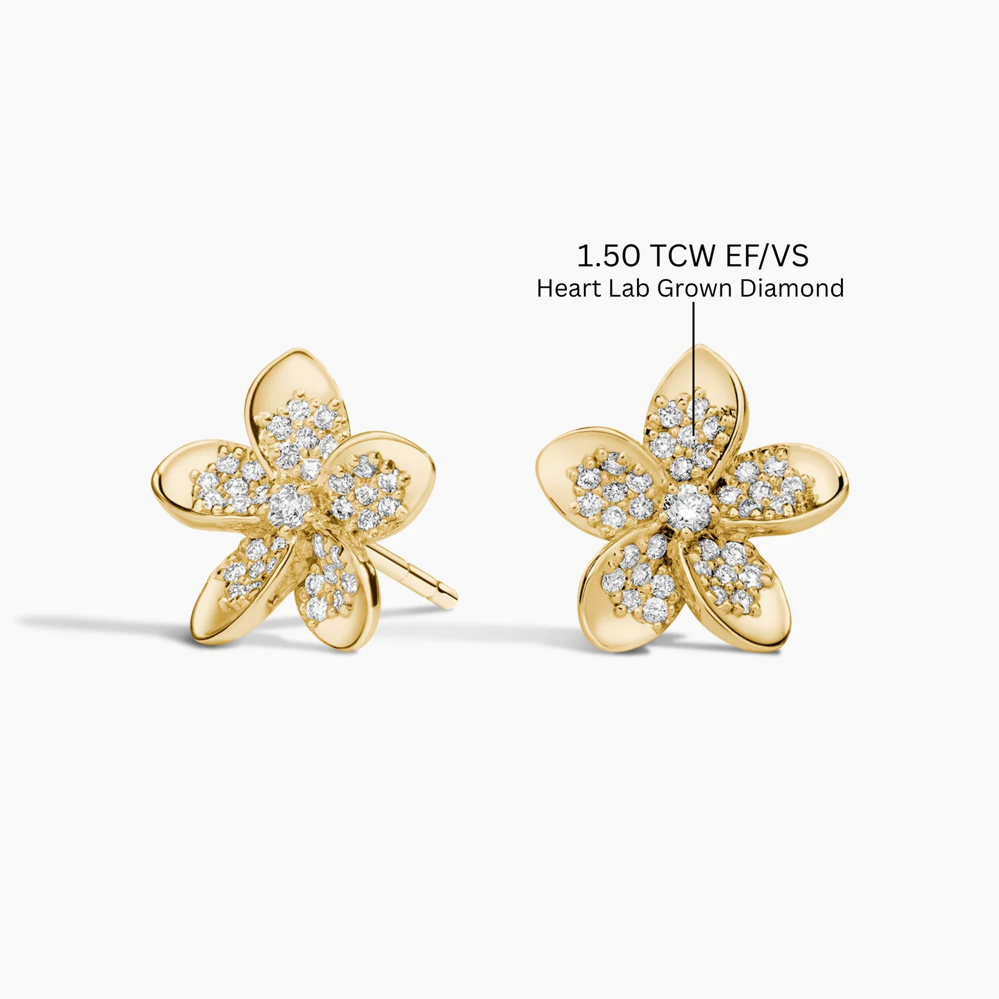 Radiant Plumeria Diamond Studs