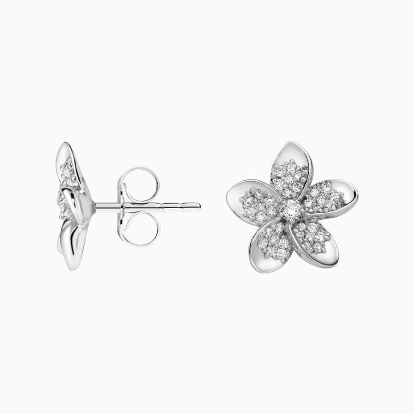 Radiant Plumeria Diamond Studs