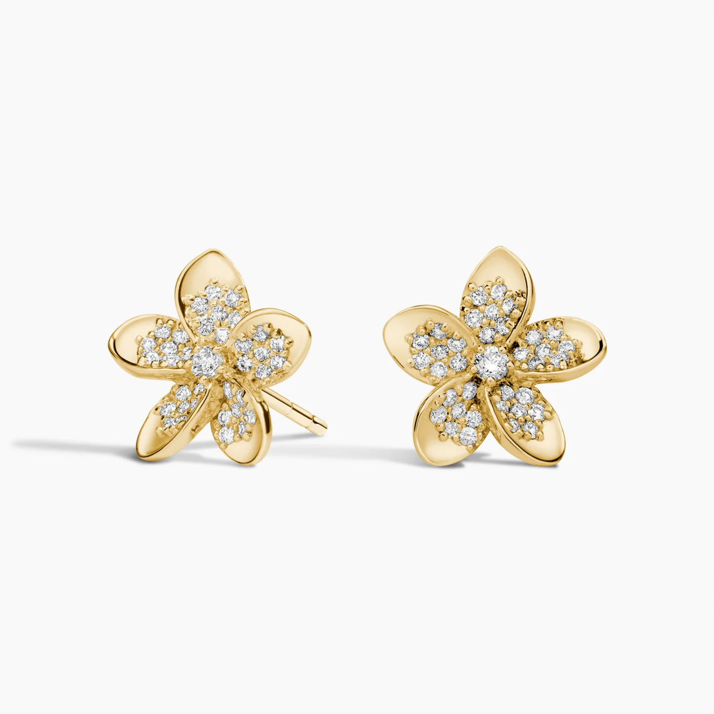 Radiant Plumeria Diamond Studs