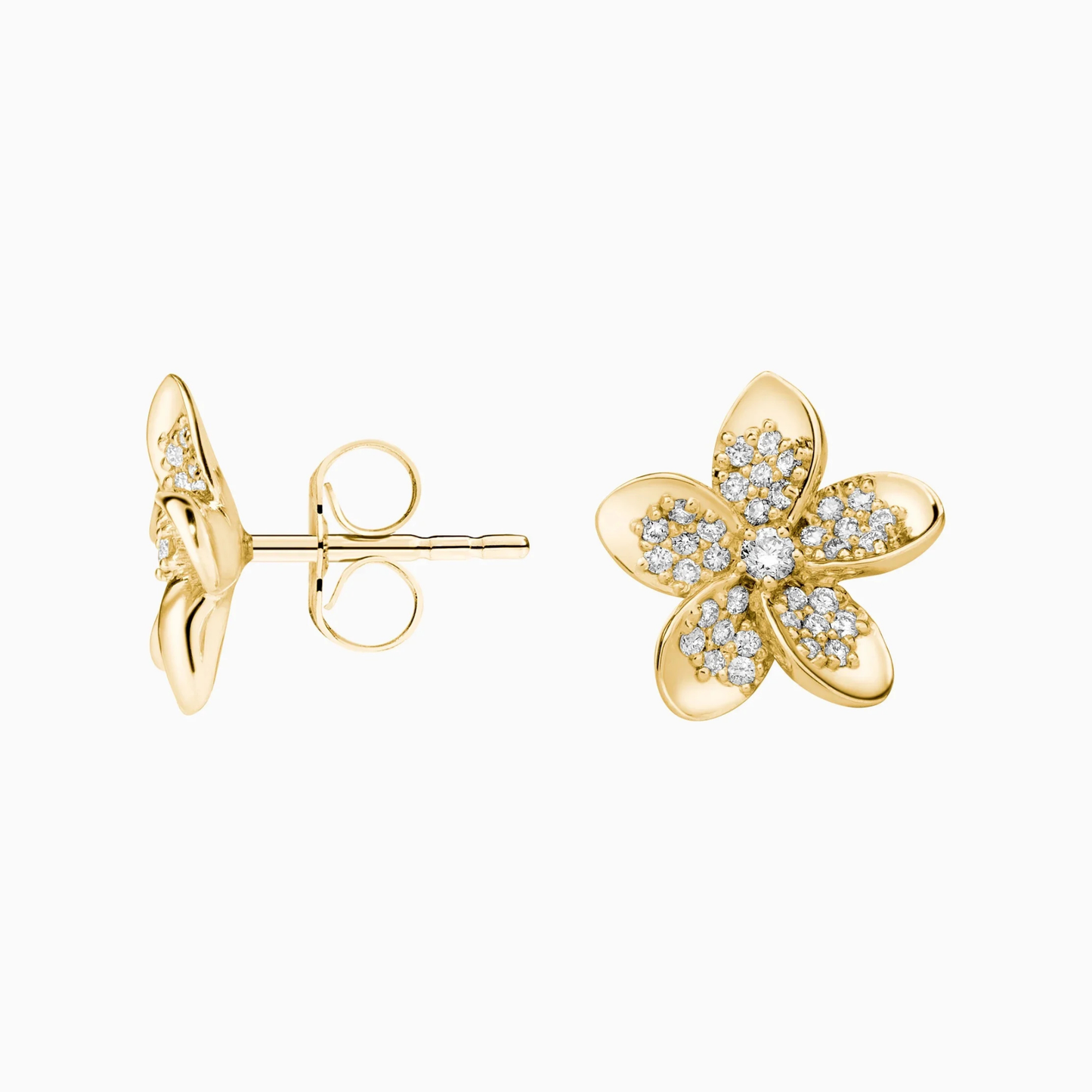 Radiant Plumeria Diamond Studs