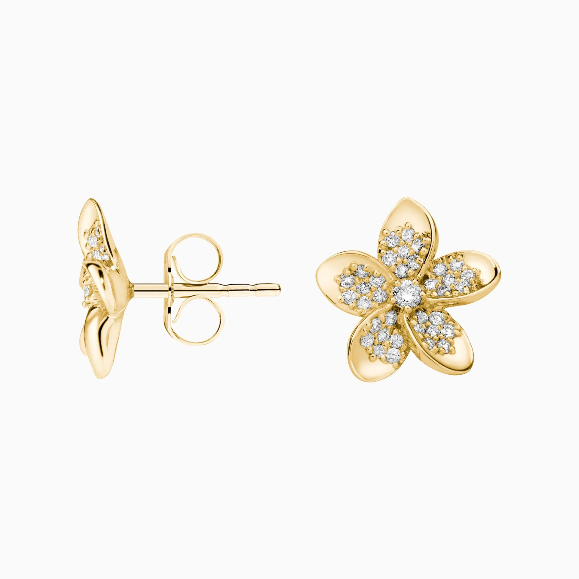 Radiant Plumeria Diamond Studs