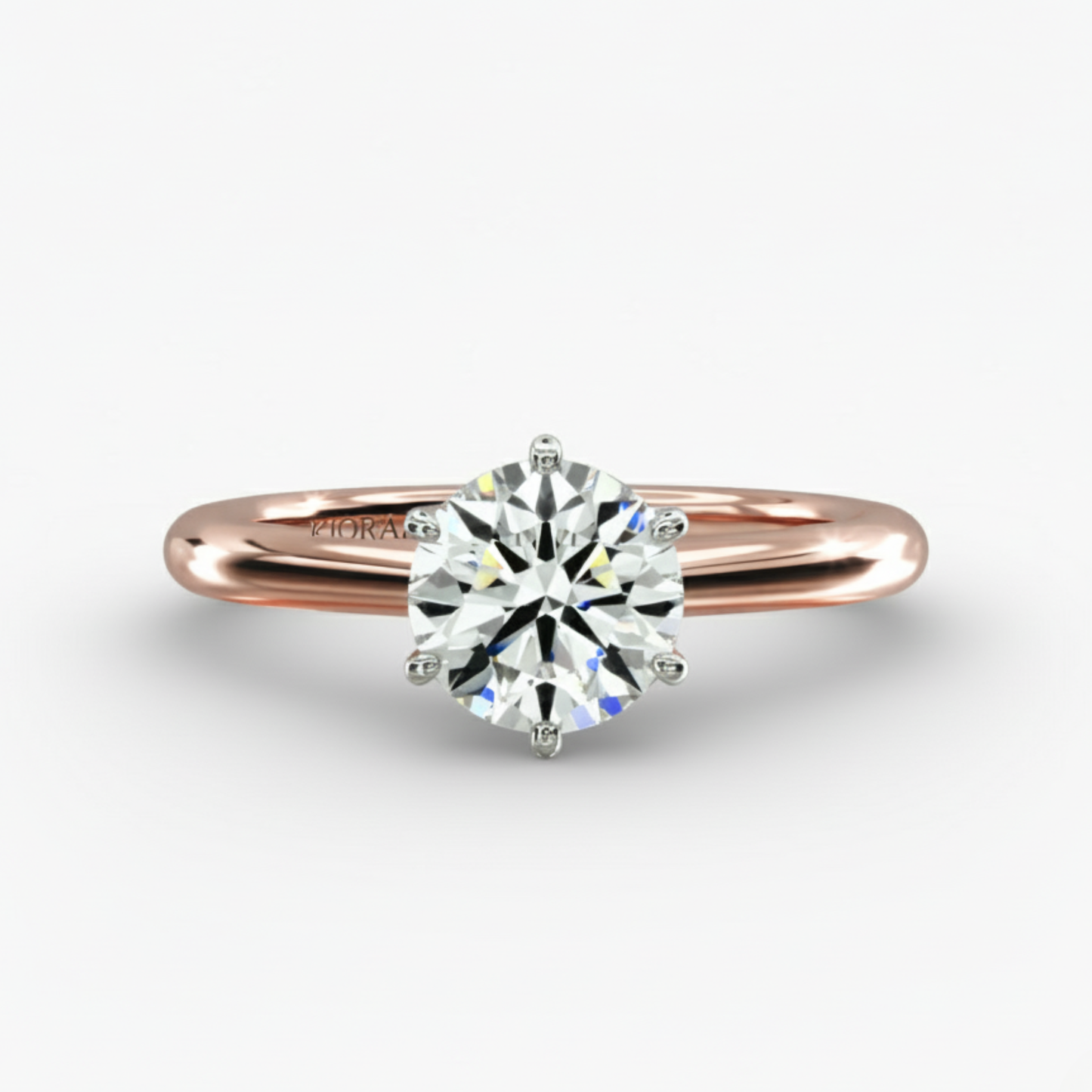 Classic Simple Round Six Prong Solitaire Engagement Ring