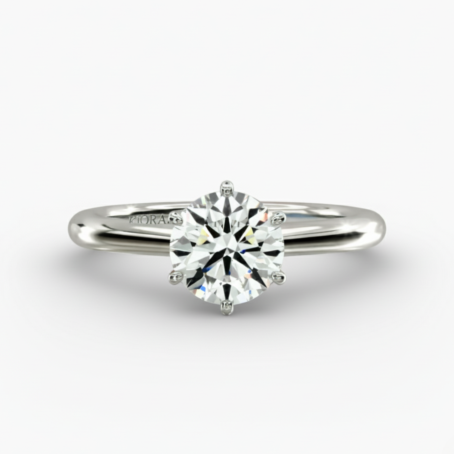 Classic Simple Round Six Prong Solitaire Engagement Ring