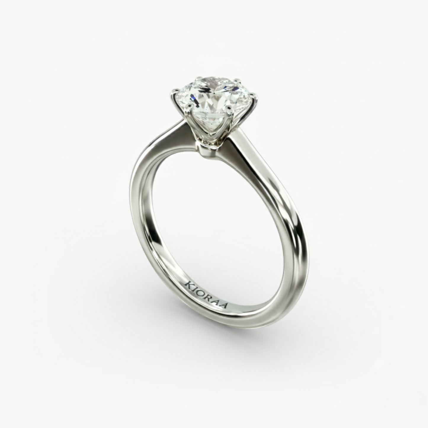 Classic Simple Round Six Prong Solitaire Engagement Ring