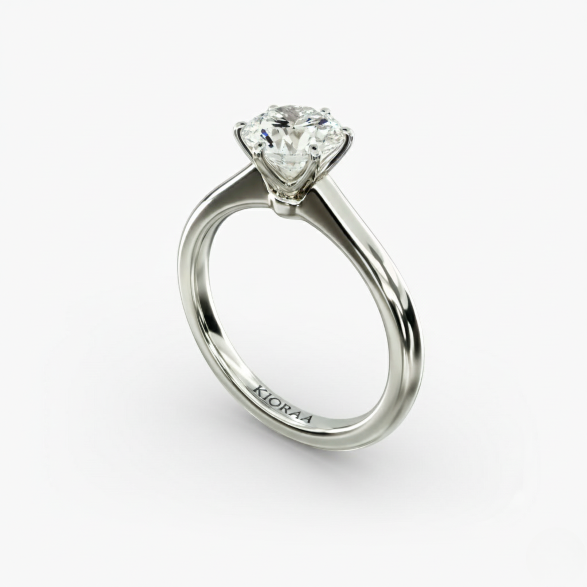 Classic Simple Round Six Prong Solitaire Engagement Ring