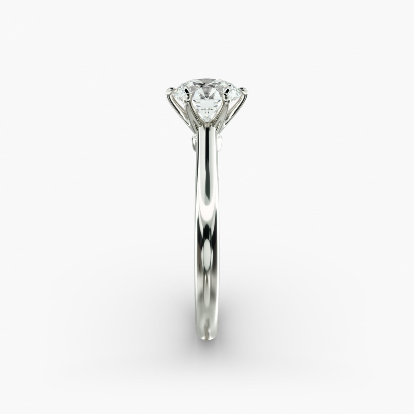 Classic Simple Round Six Prong Solitaire Engagement Ring