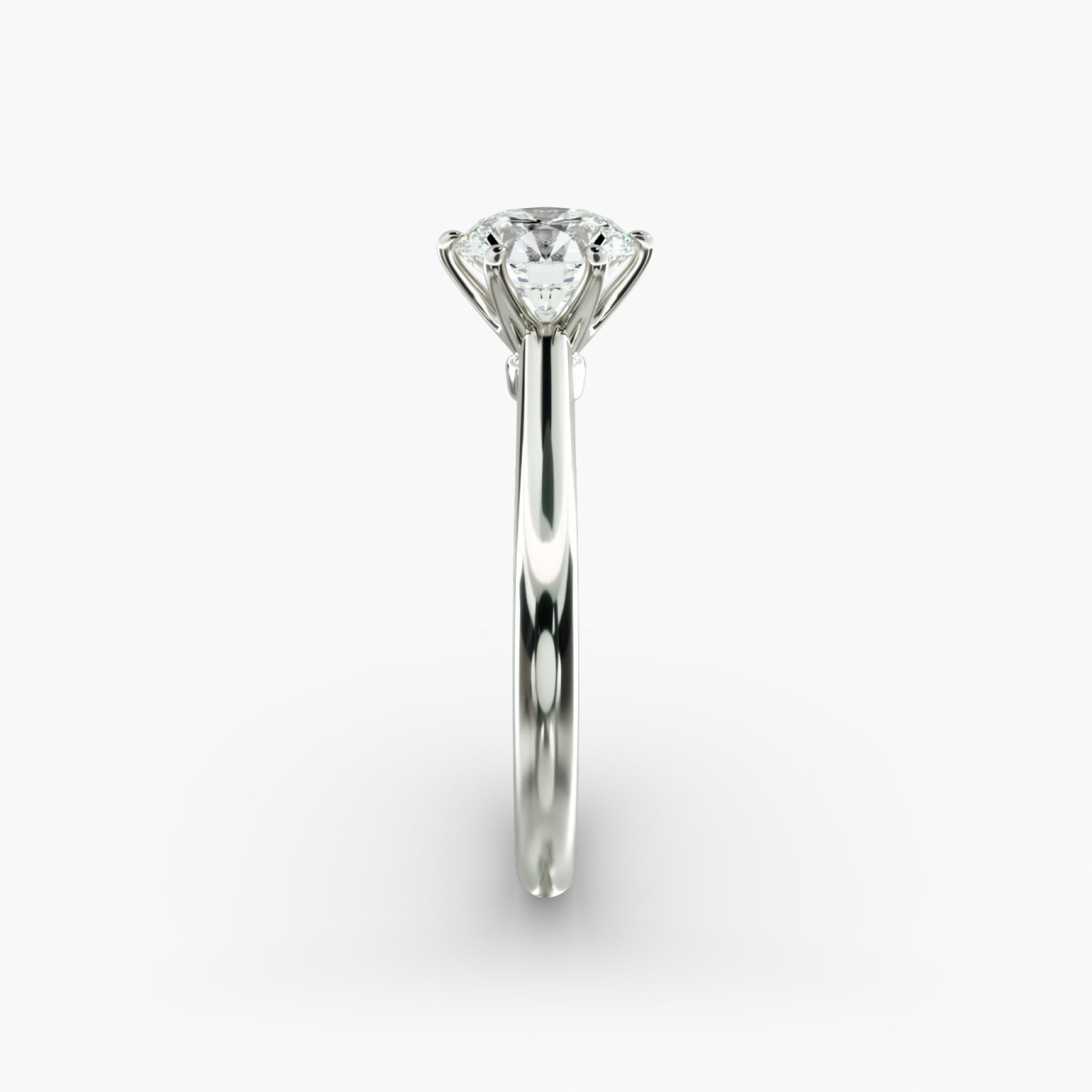 Classic Simple Round Six Prong Solitaire Engagement Ring