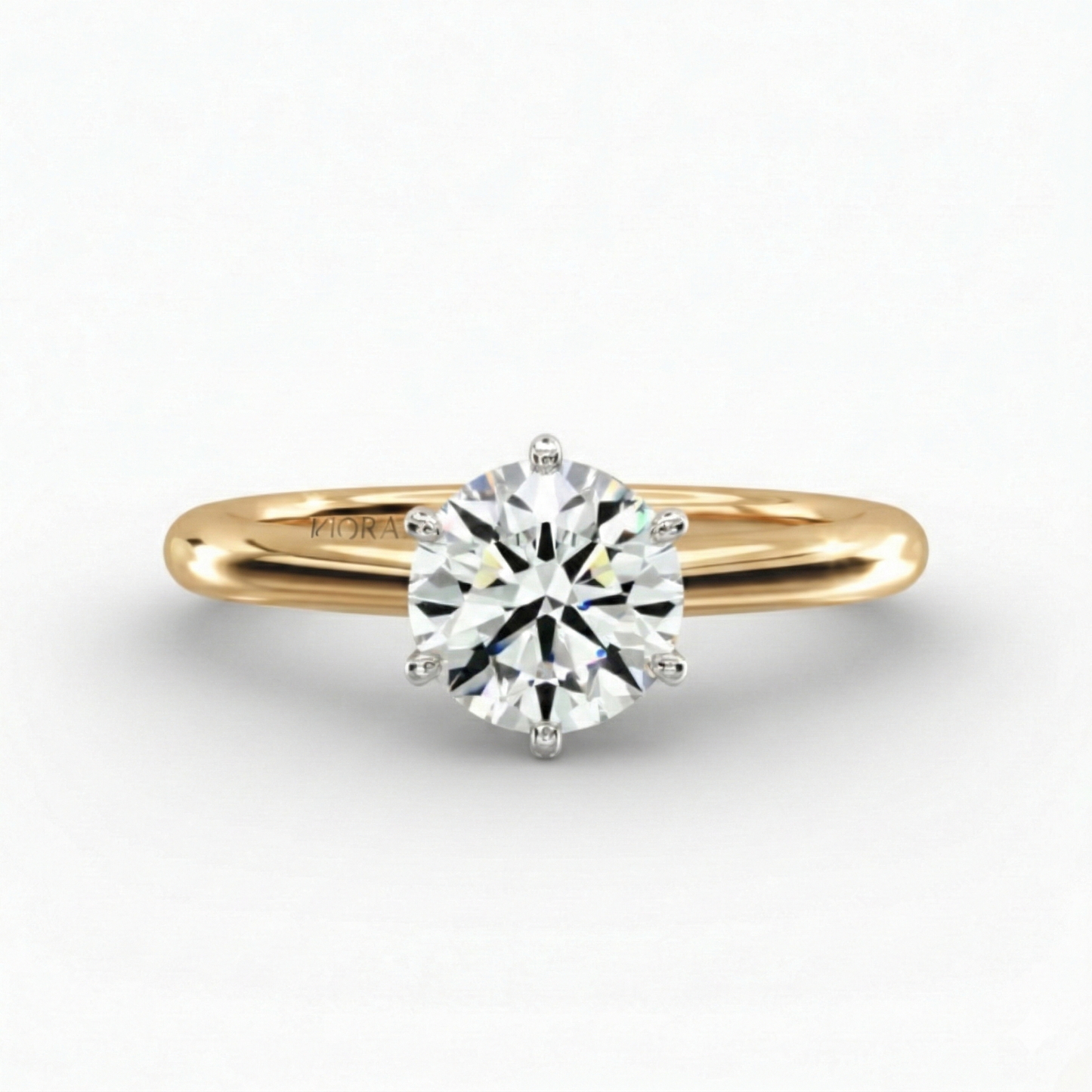 Classic Simple Round Six Prong Solitaire Engagement Ring