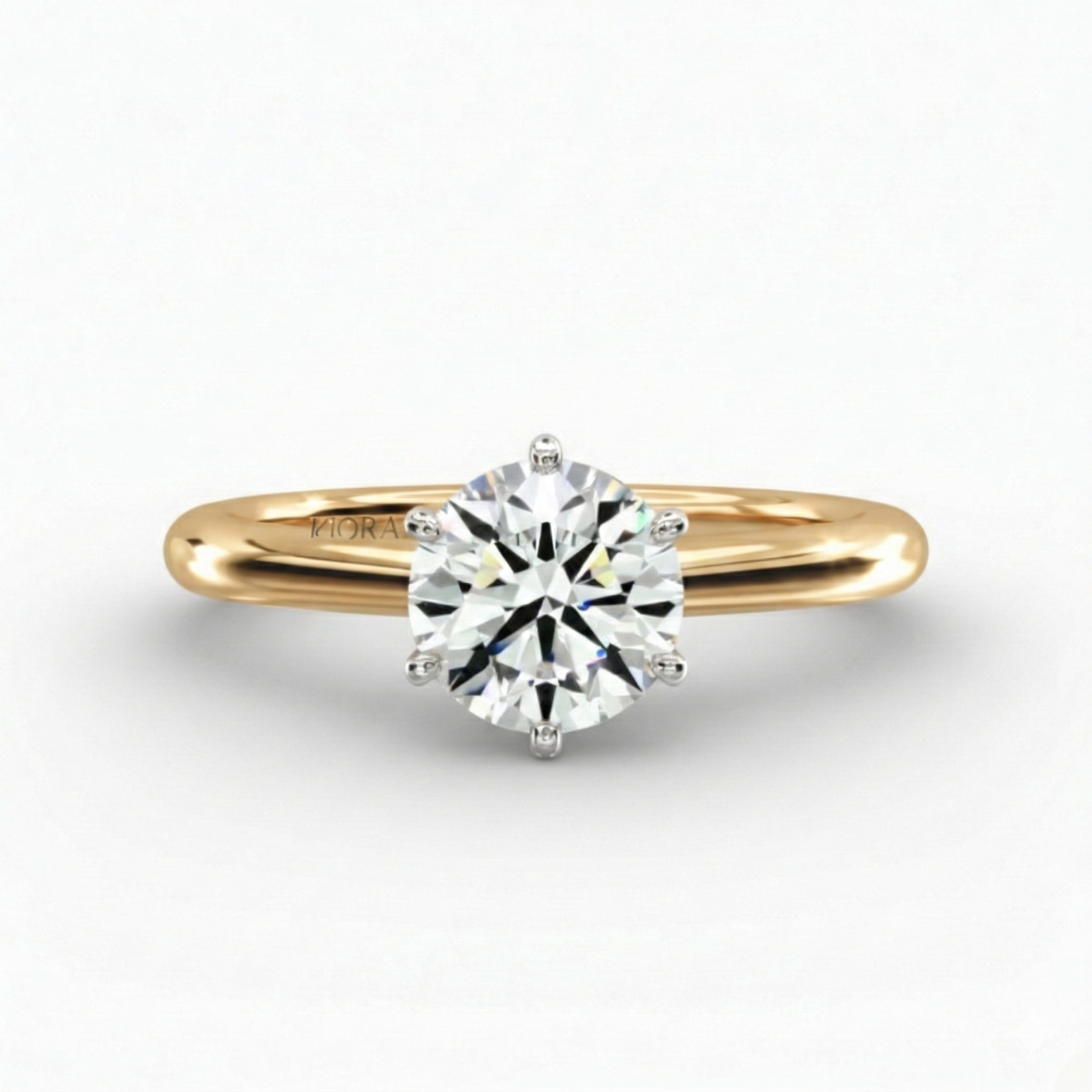 Classic Simple Round Six Prong Solitaire Engagement Ring