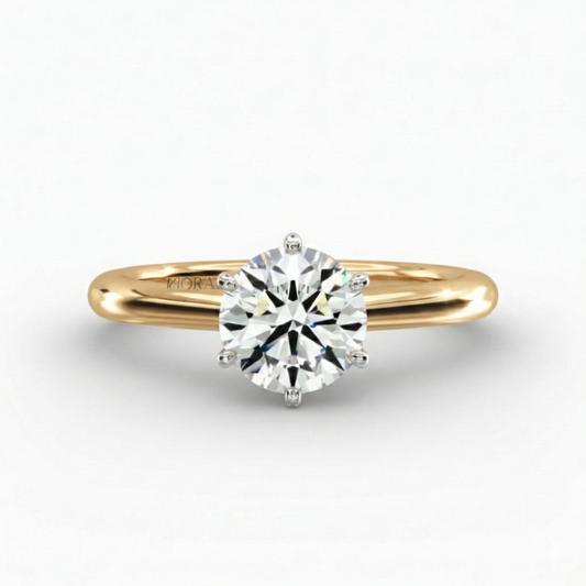 Classic Simple Round Six Prong Solitaire Engagement Ring
