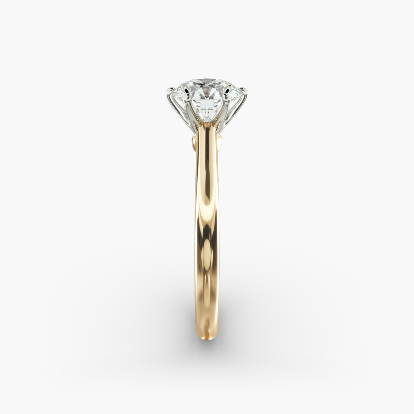 Classic Simple Round Six Prong Solitaire Engagement Ring