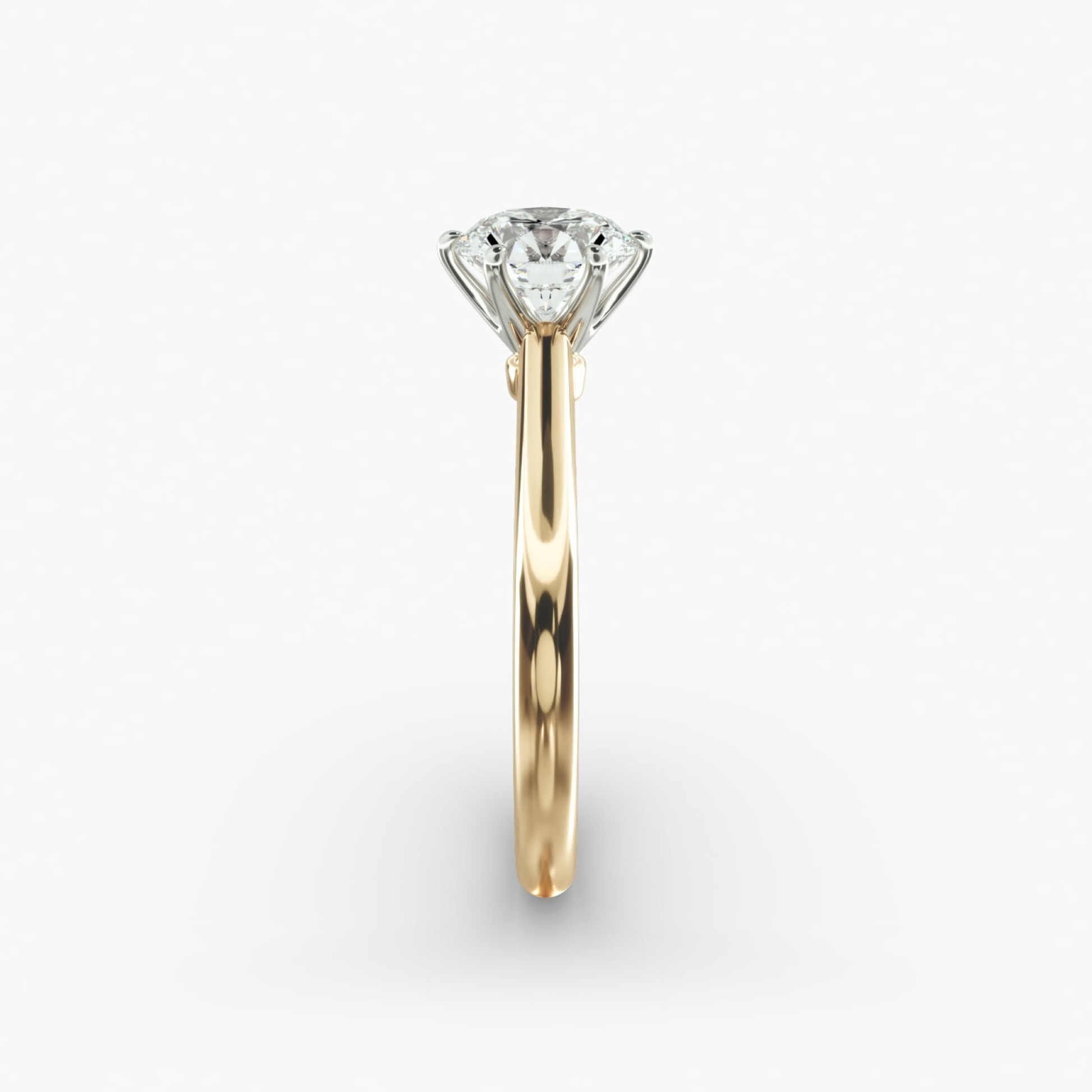 Classic Simple Round Six Prong Solitaire Engagement Ring