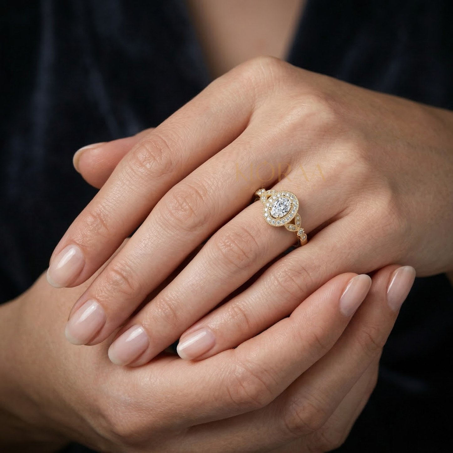 Vintage Halo Engagement Ring