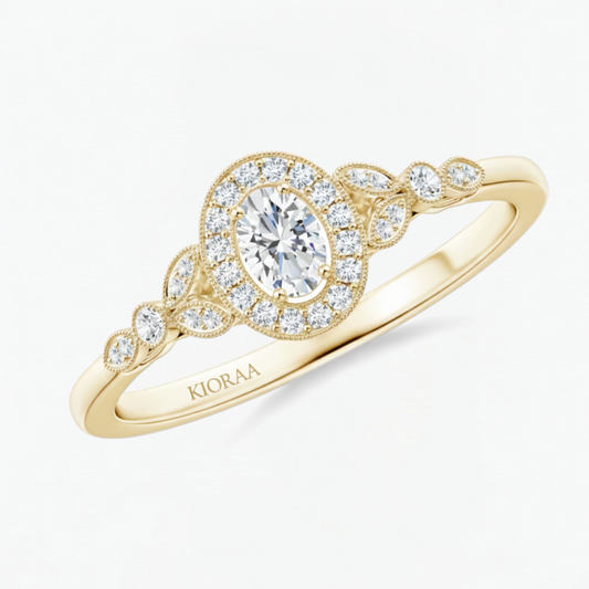 Vintage Halo Engagement Ring