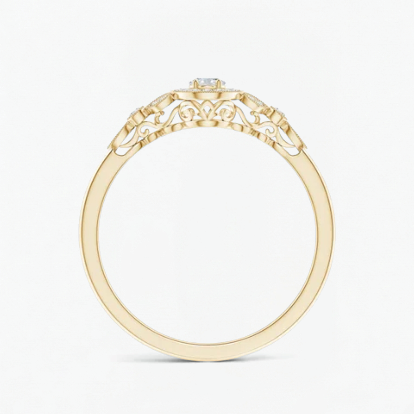 Vintage Halo Engagement Ring