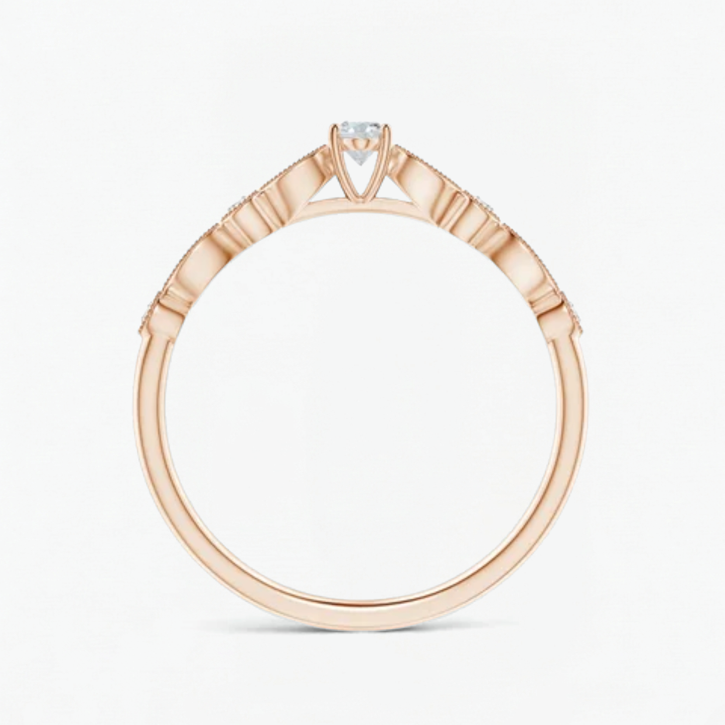 Vintage Halo Oval and Round Engagement Ring