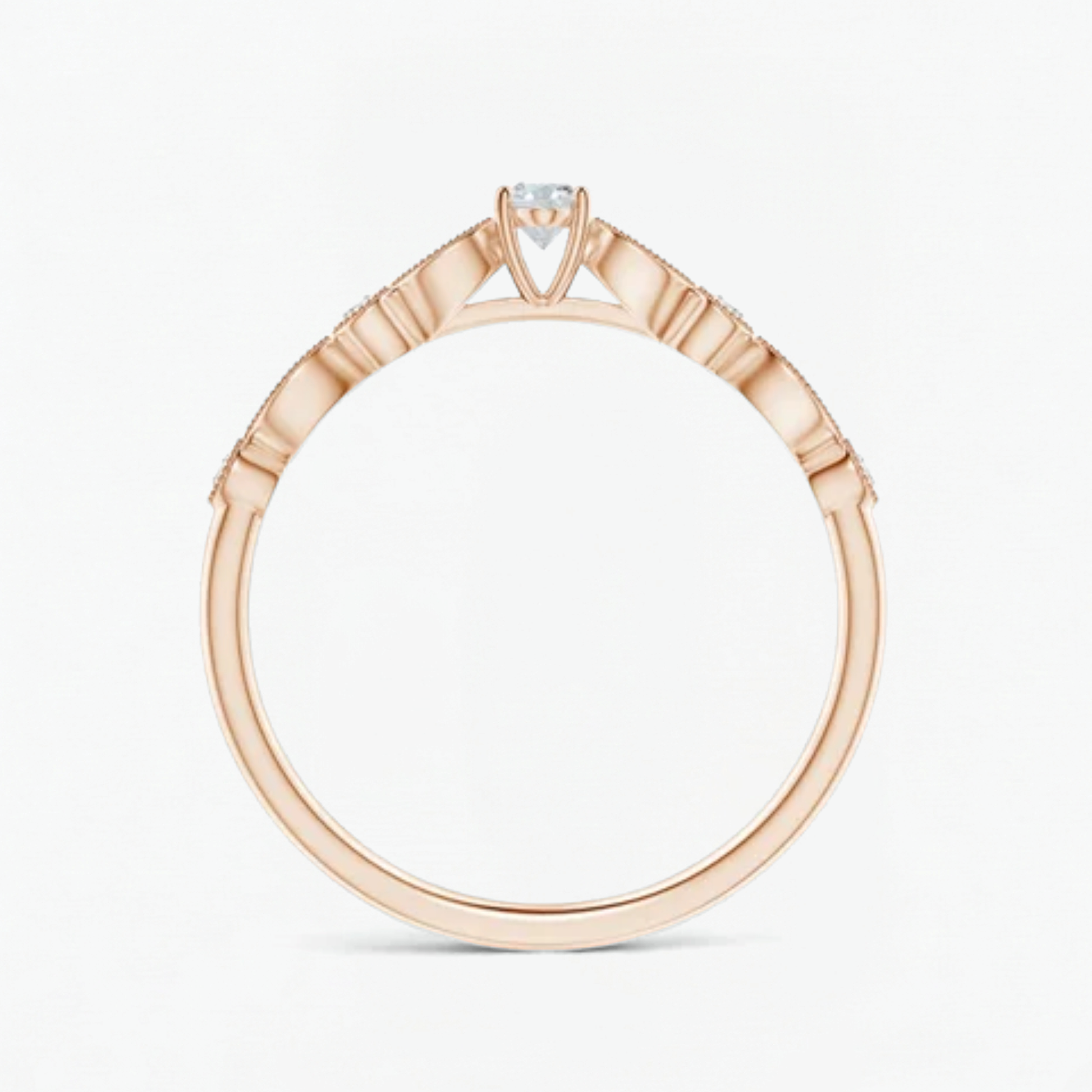 Vintage Halo Oval and Round Engagement Ring