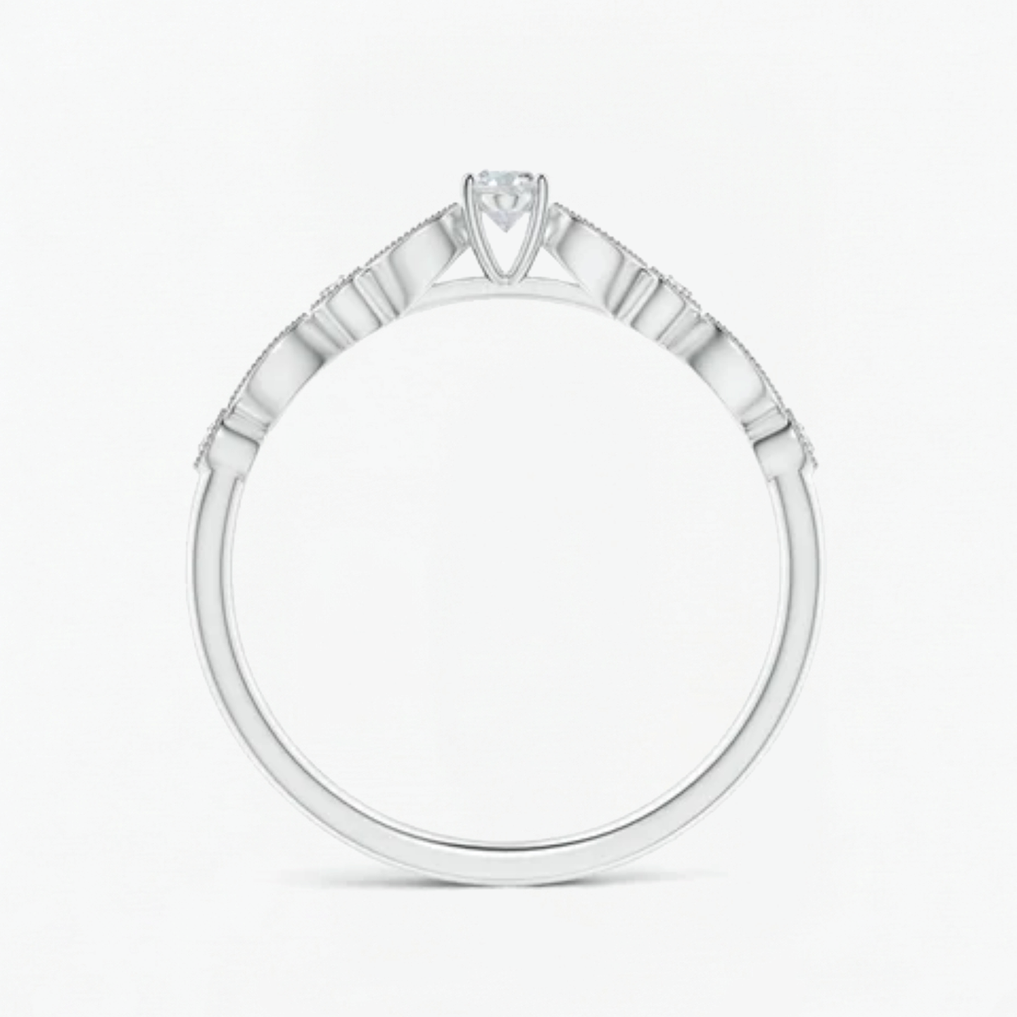 Vintage Halo Oval and Round Engagement Ring