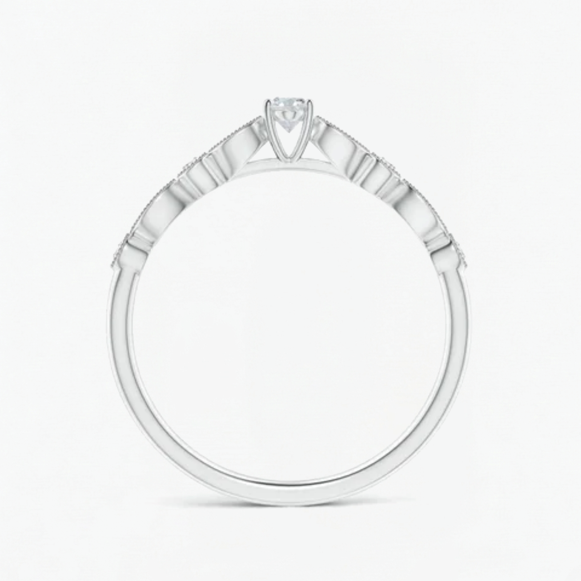 Vintage Halo Oval and Round Engagement Ring