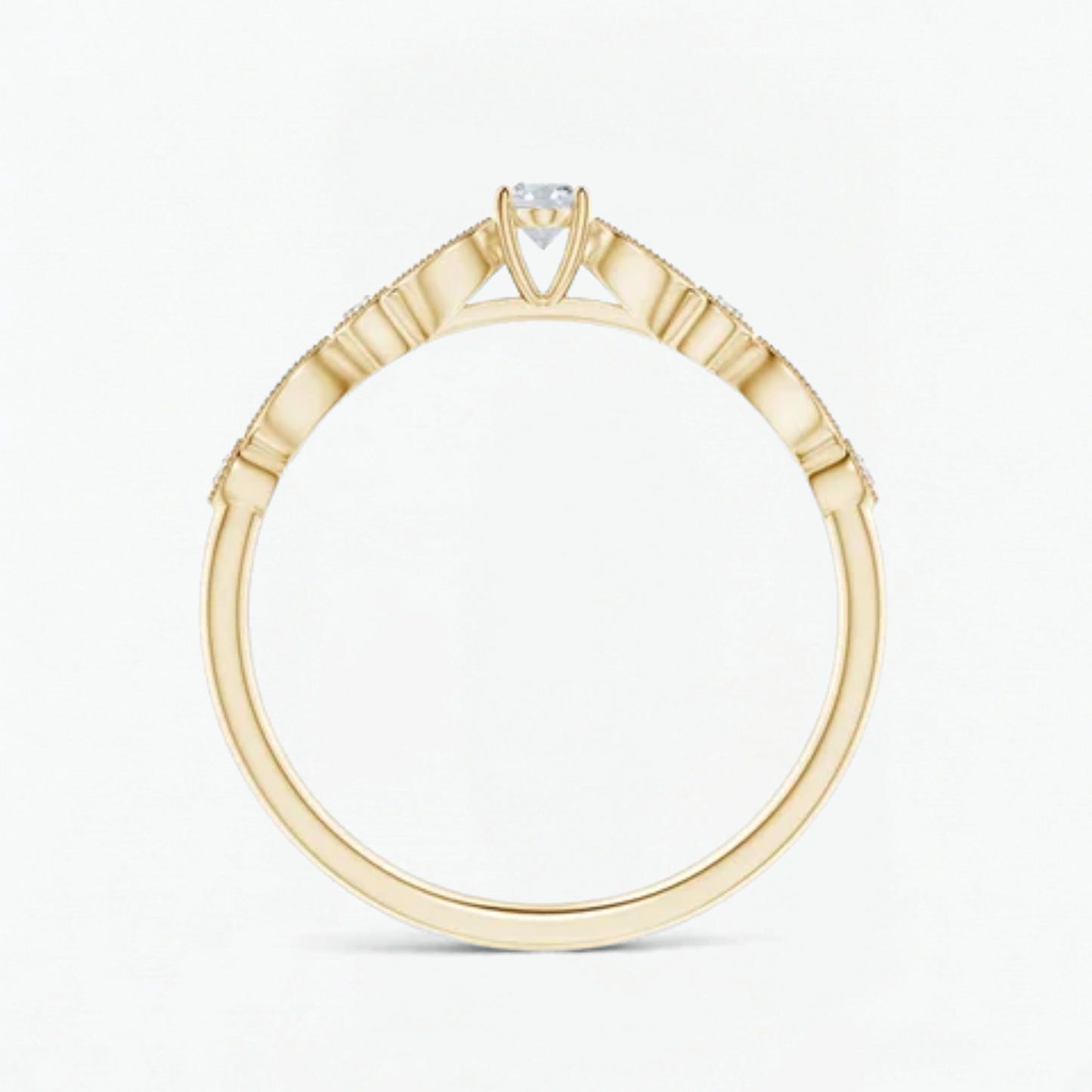 Vintage Halo Oval and Round Engagement Ring