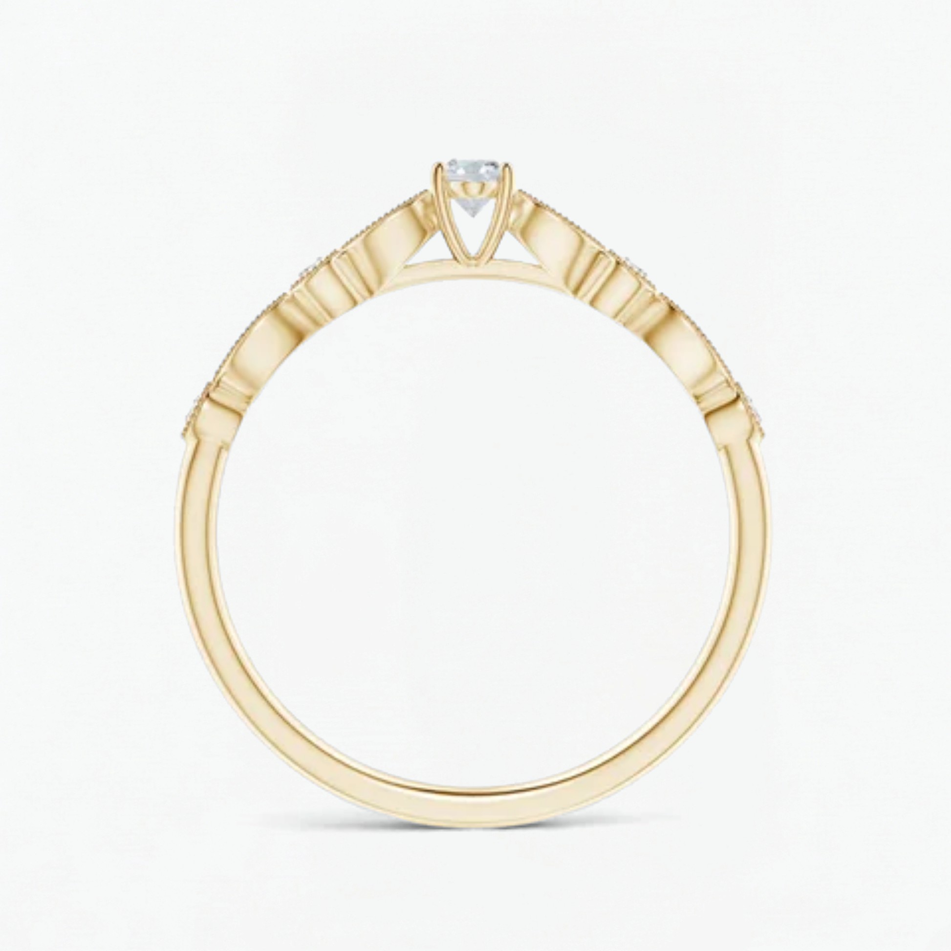 Vintage Halo Oval and Round Engagement Ring