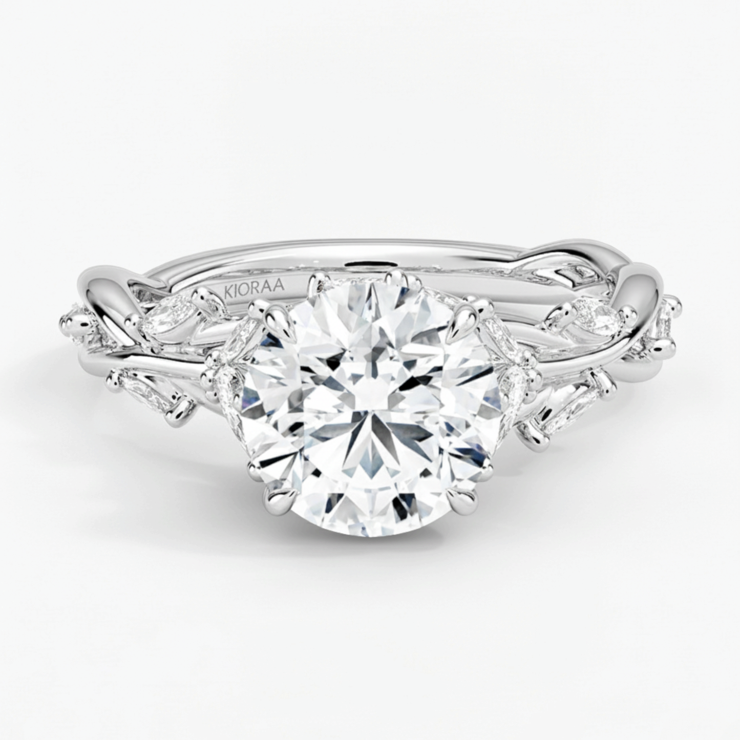 Nature Inspired Round Engagement Ring