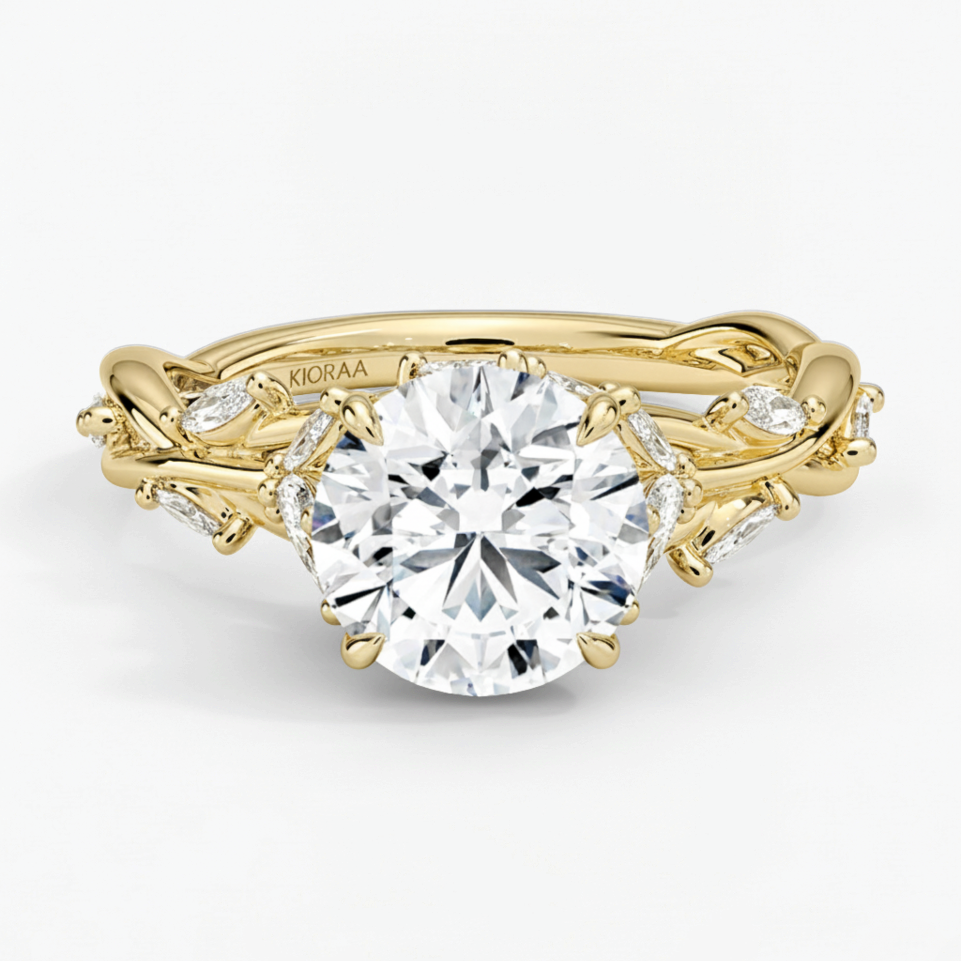 Nature Inspired Round Engagement Ring