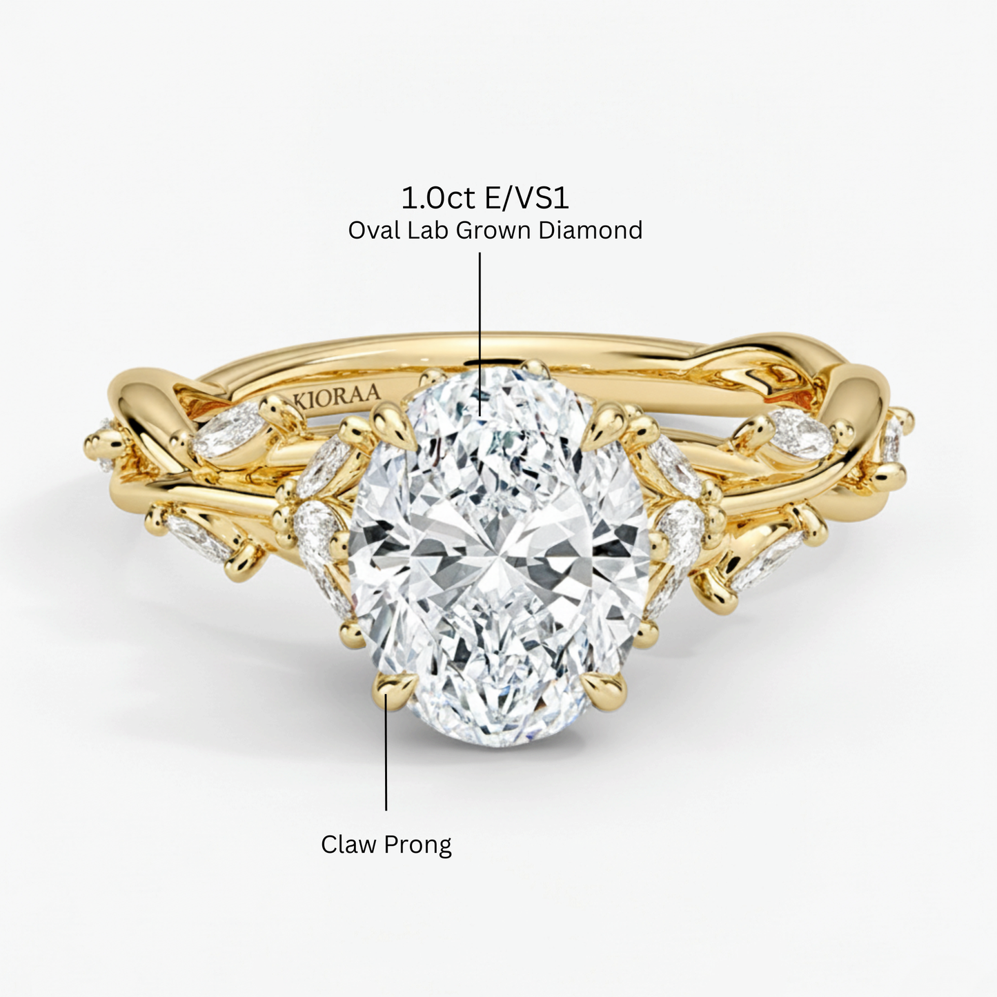 Nature Inspired Oval Engagement Ring