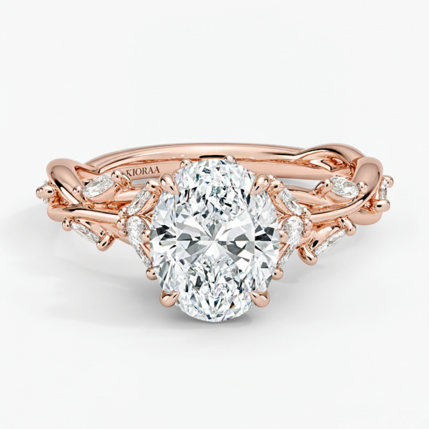 Nature Inspired Oval Engagement Ring