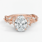 Nature Inspired Oval Engagement Ring, thumbnail 10